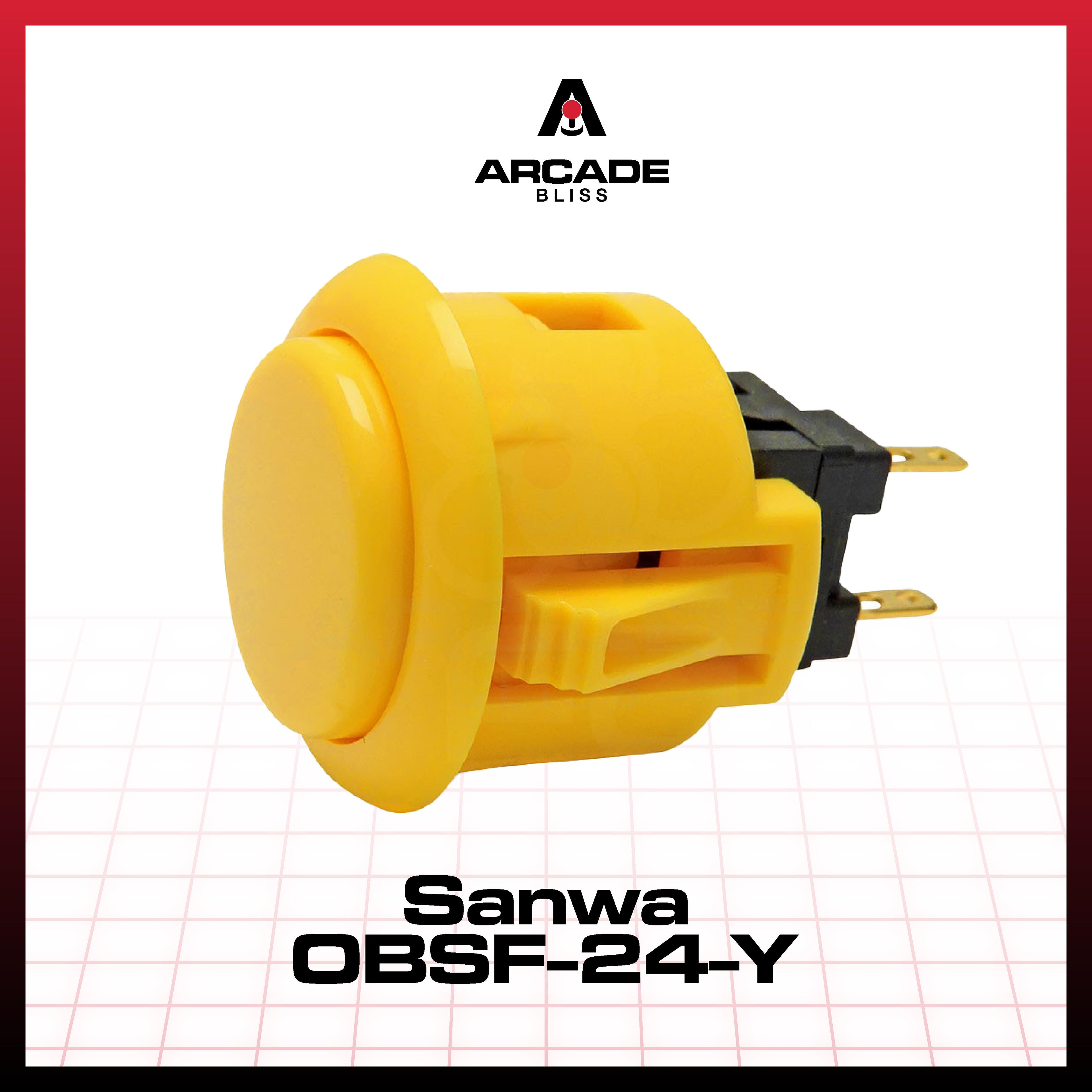Original SANWA OBSF-24-Y Push On Button 24mm Arcade Stick Fighting Controller Ding Dong Button