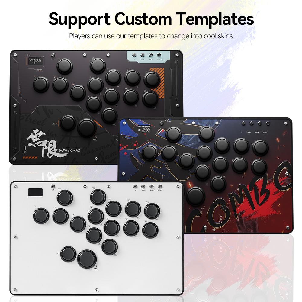 Haute42 U16 U Series Button Rim Black Haute Pad Hitbox Controller Arcade Joystick Controller Leverless for PC Fighting Stick Fightstick All Button Gamepad