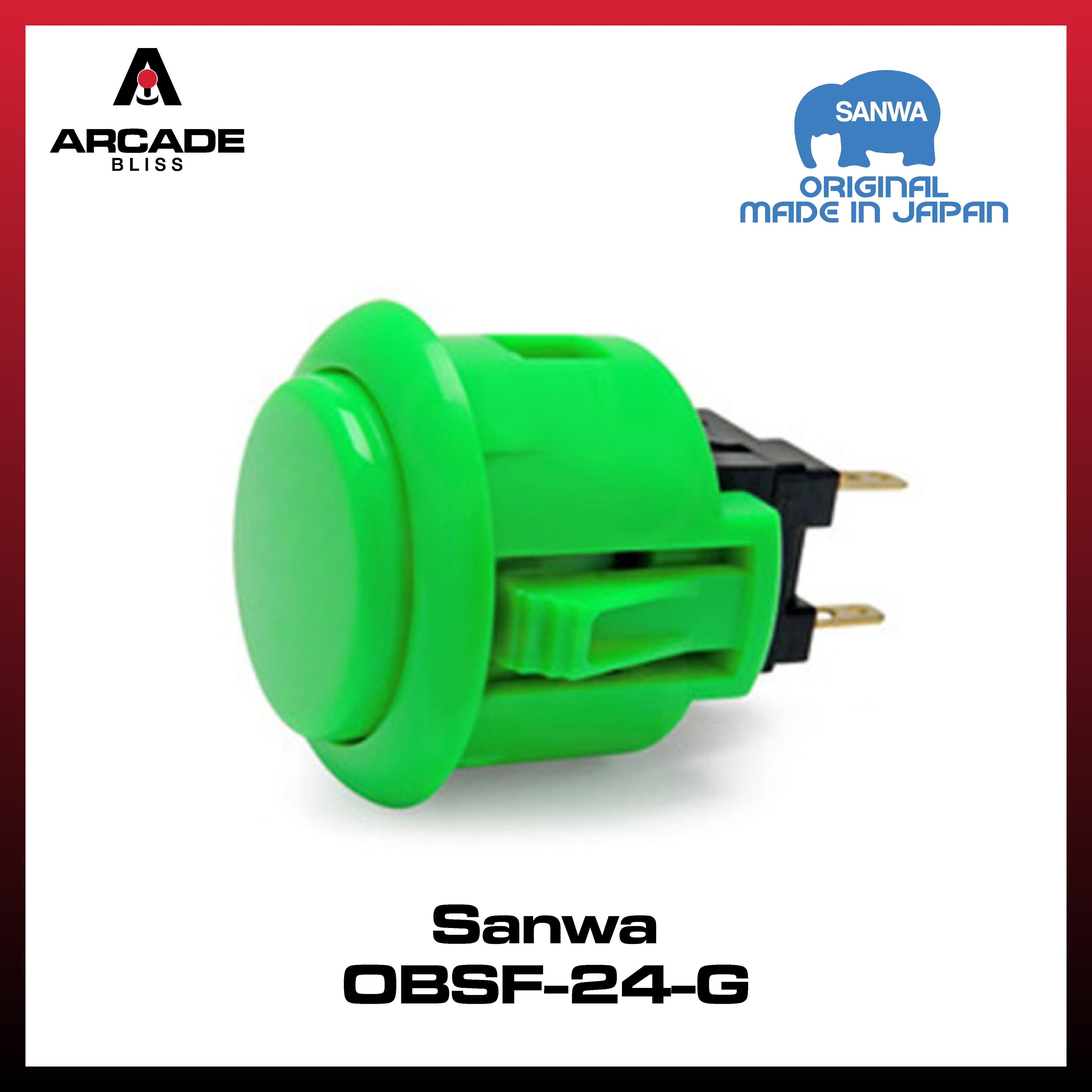 Original SANWA OBSF-24-Y Push On Button 24mm Arcade Stick Fighting Controller Ding Dong Button