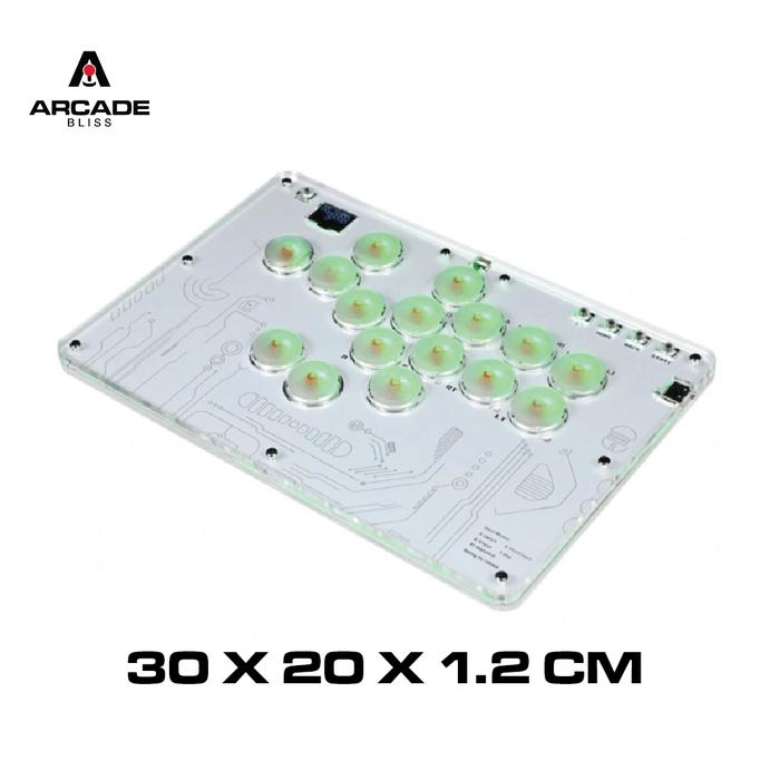 TOPWOLF HONSON T16 White Arcade Fighting Leverless Controller All Button OLED RGB