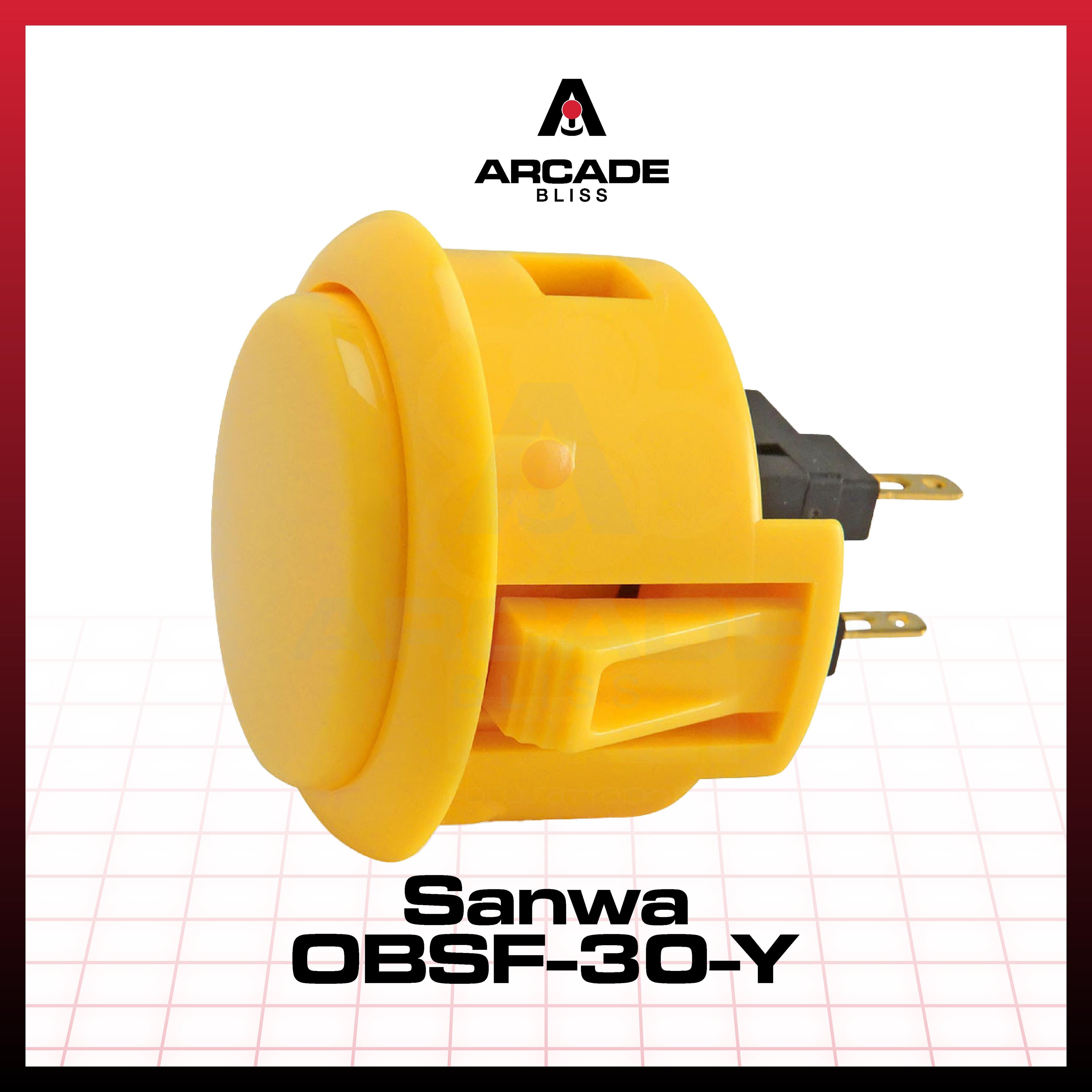 Original SANWA OBSF-30-W Push On Button 30mm Arcade Stick Fighting Controller Ding Dong Button