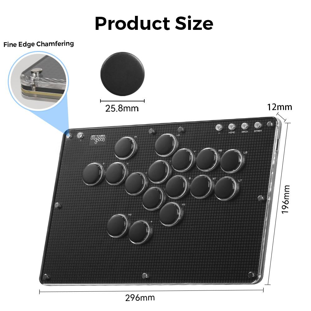 Haute42 T16 Texture RGB Cosmox Hautepad Arcade Joystick Controller Haute Leverless Fighting Stick Fightstick All Button Gamepad