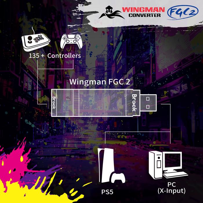 Brook Wingman FGC2 PC PS5 Playstation 5 Converter Multi Controller Adapter