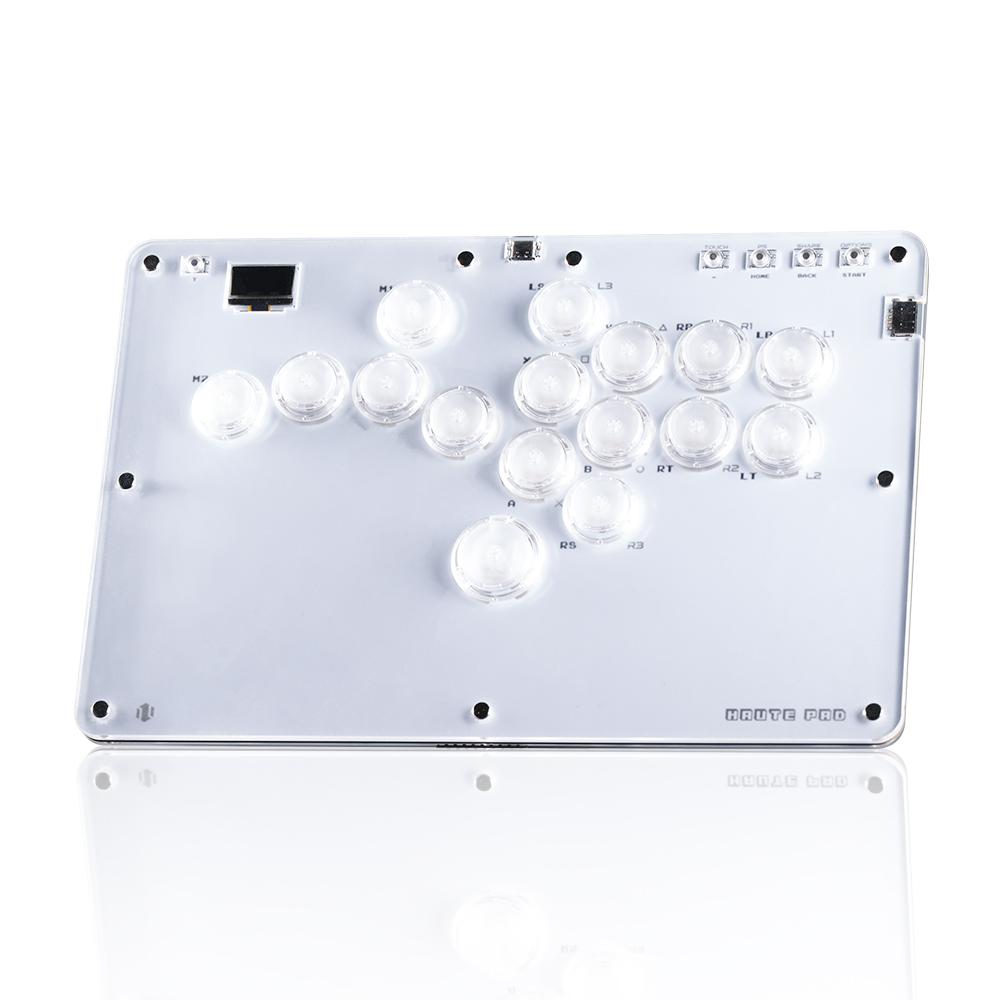 Haute42 R16 R Series Button Rim White Comsox Haute Pad Arcade Joystick Hitbox Controller Leverless Arcade Controller For PC PS5 Xbox Fighting Stick Fightstick