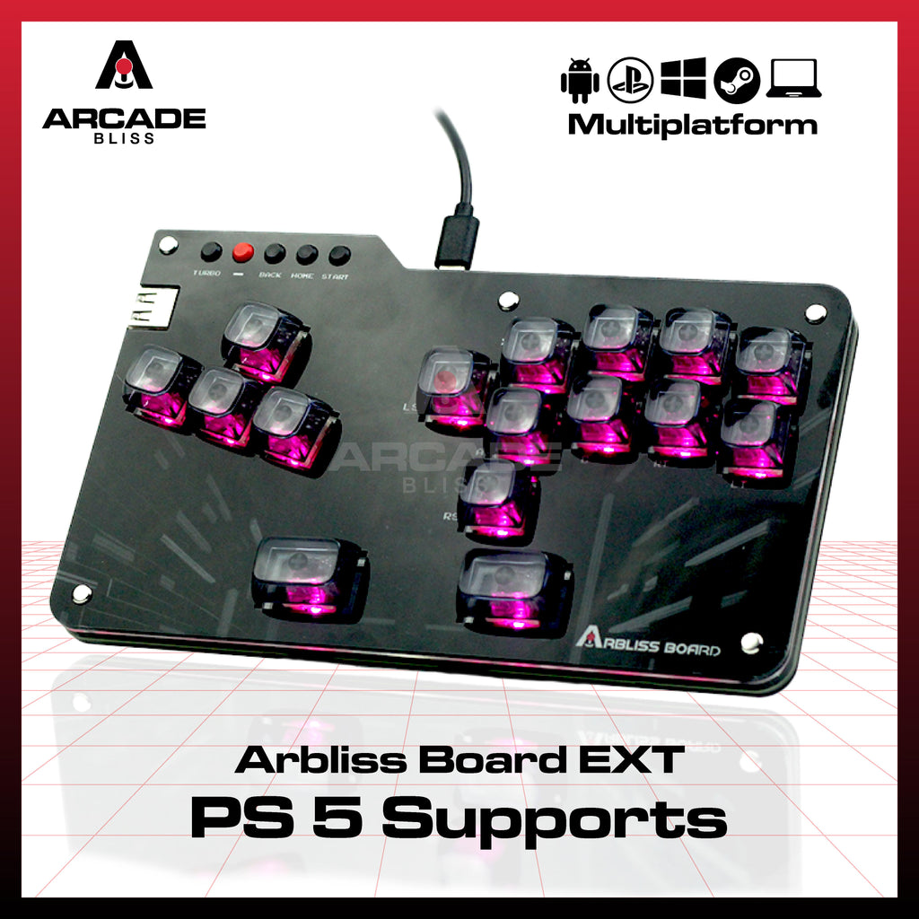 Arbliss Board EXT Leverless for PS5 Xbox ONE S X Series Fighting Controller Mini Hitbox Arcade Stick WASD Fight Stick PC Laptop Gamepad