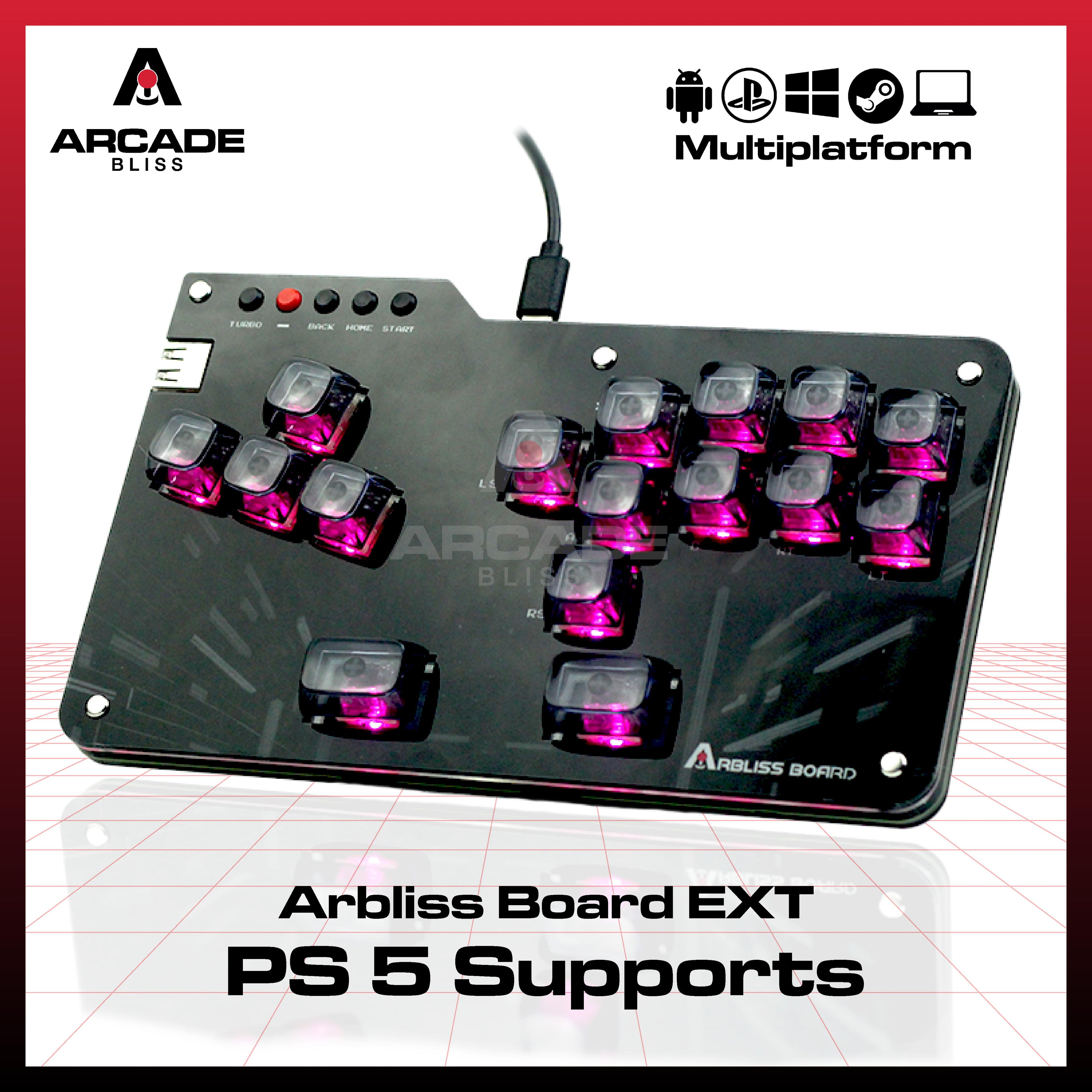 Arbliss Board EXT Leverless for PS5 Xbox ONE S X Series Fighting Controller Mini Hitbox Arcade Stick WASD Fight Stick PC Laptop Gamepad