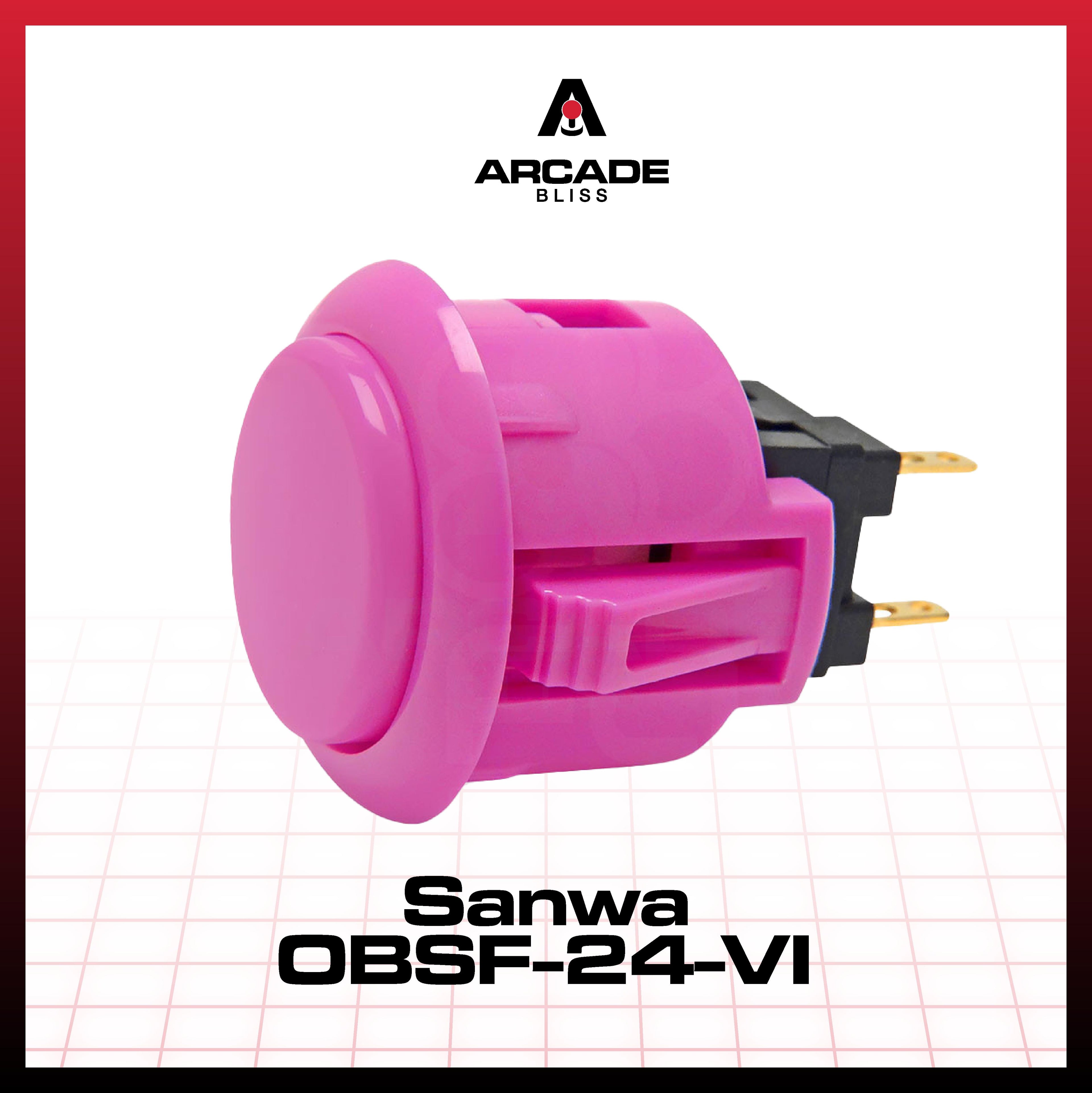 Original SANWA OBSF-24-Y Push On Button 24mm Arcade Stick Fighting Controller Ding Dong Button