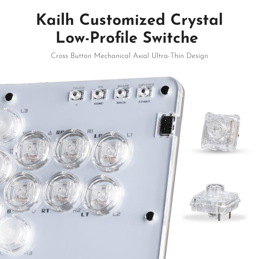 Haute42 R16 R Series Button Rim White Comsox Haute Pad Arcade Joystick Hitbox Controller Leverless Arcade Controller For PC PS5 Xbox Fighting Stick Fightstick