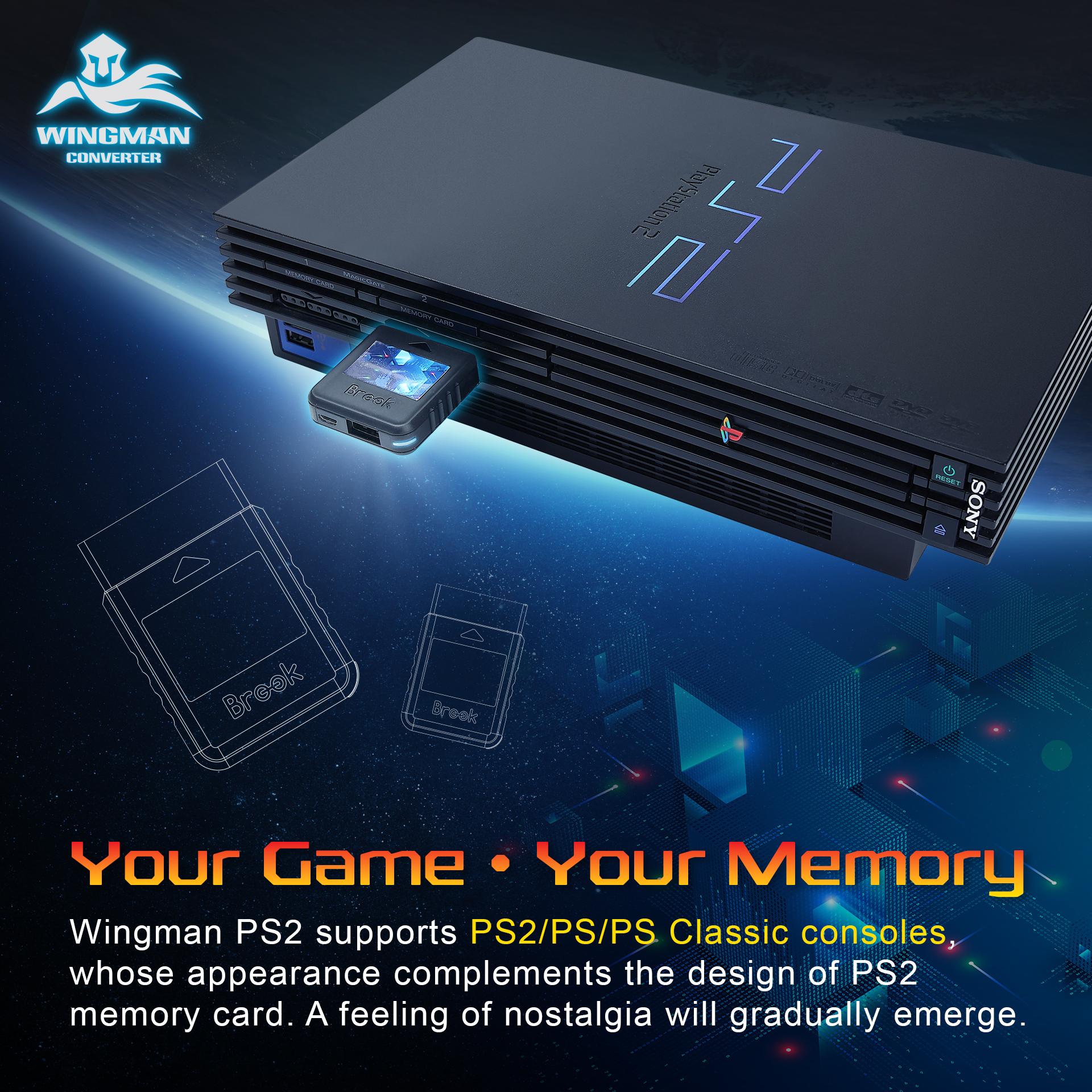 Brook Wingman PS2 Converter PS1 PS2 PS Classic Playstation 1 2 Controller Adapter Low Latency
