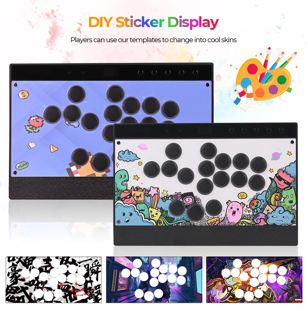 Haute42 C16 Button Rim RGB Cosmox Hautepad Aluminium Arcade Joystick Controller Haute Leverless Fighting Stick Fightstick All Button Gamepad