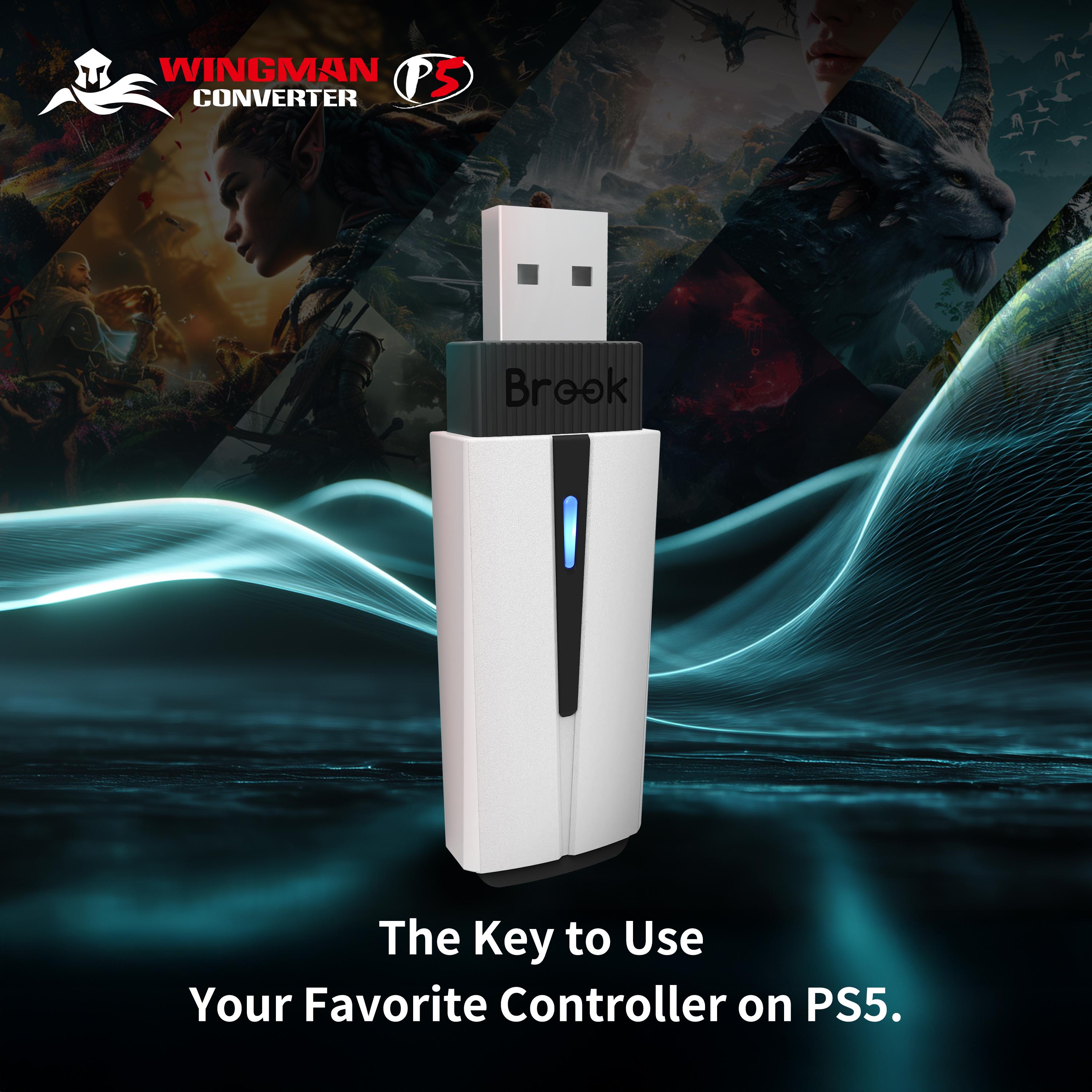 Brook Wingman P5 PC PS4 PS5 Playstation 5 Wireless Wired Converter Controller Adapter Low Latency