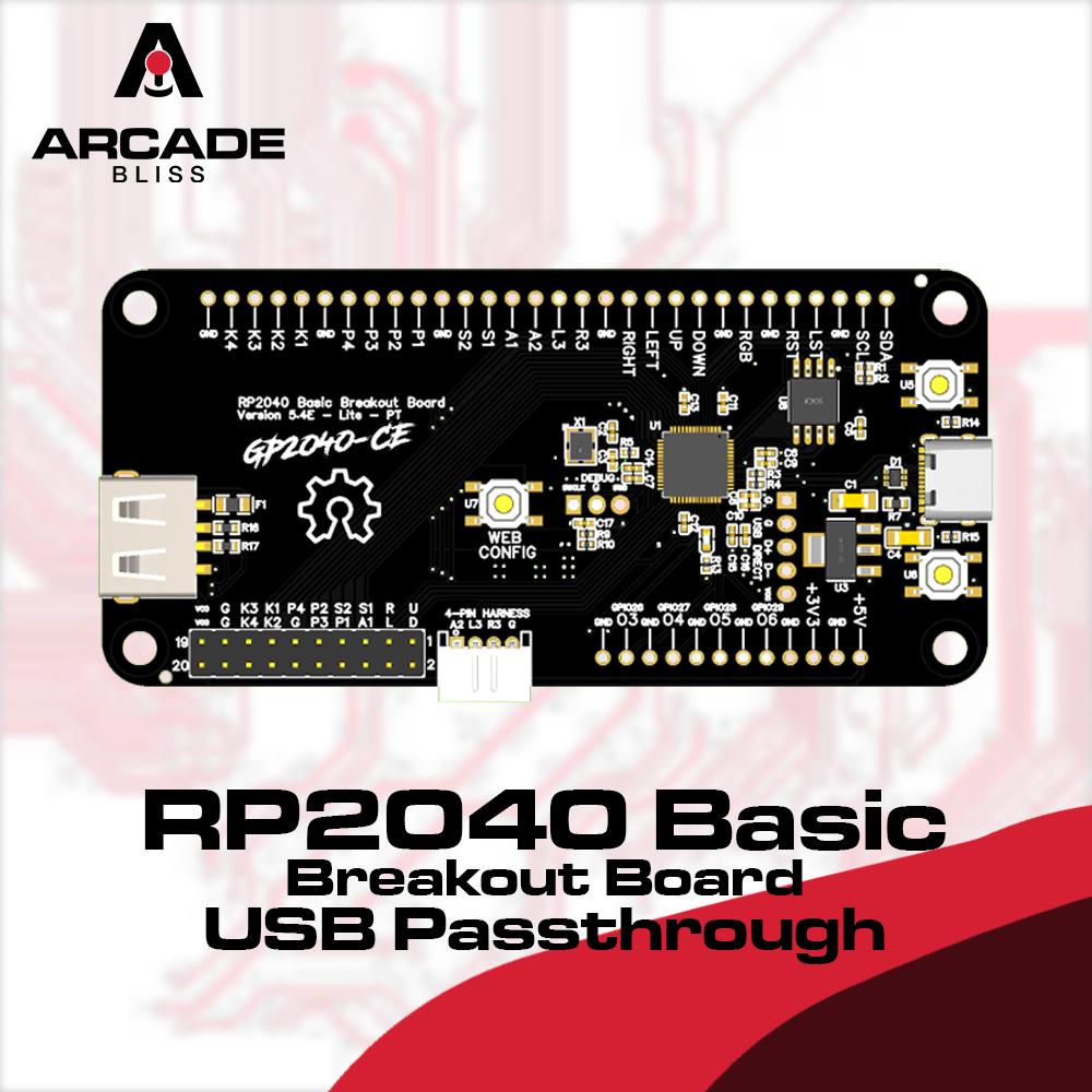 GP2040-CE RP2040 Basic Breakout Board USB Passthrough Fighting Controller PCB Arcade Stick DIY Hitbox PICO
