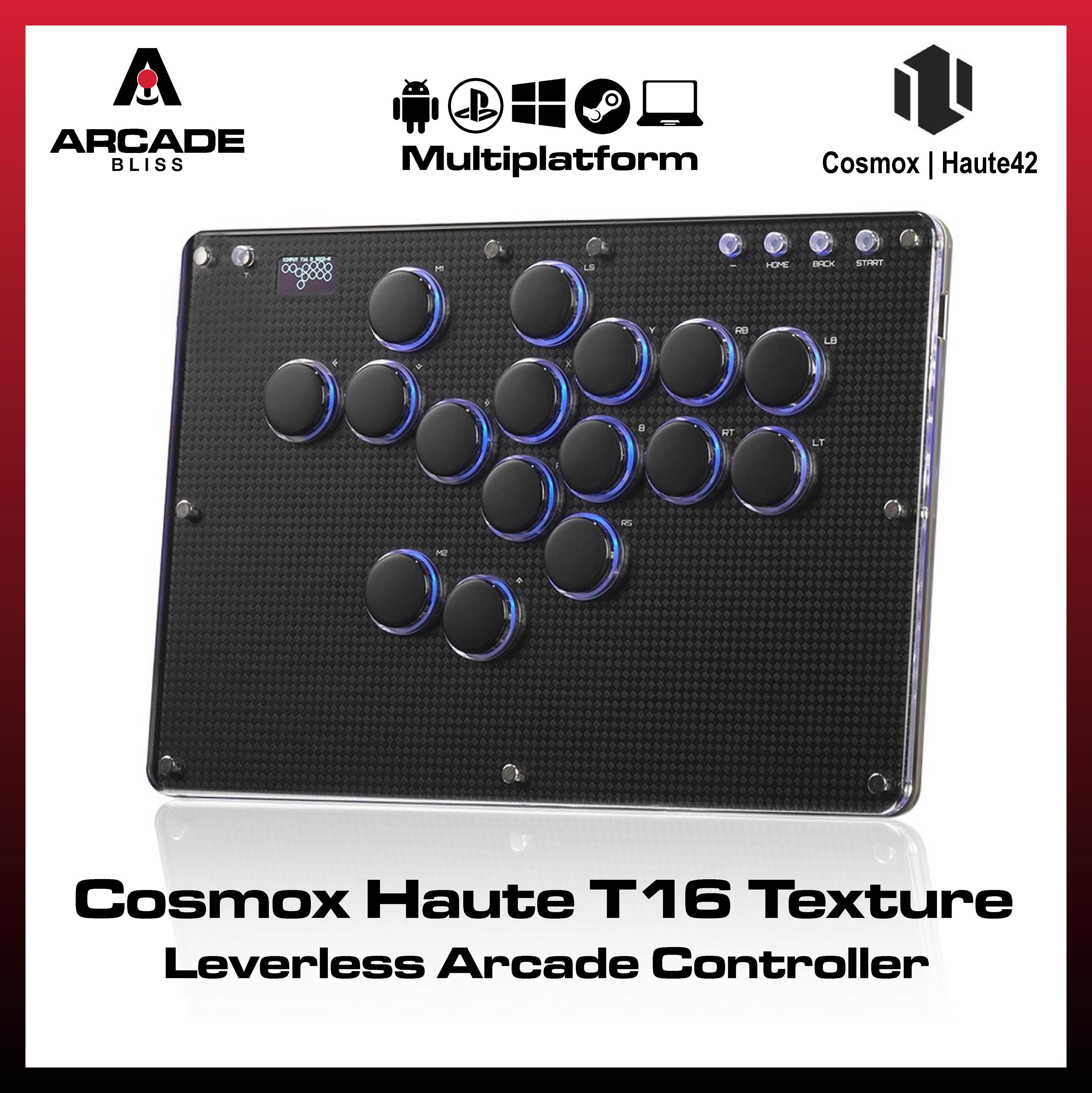 Haute42 T16 Texture RGB Cosmox Hautepad Arcade Joystick Controller Haute Leverless Fighting Stick Fightstick All Button Gamepad