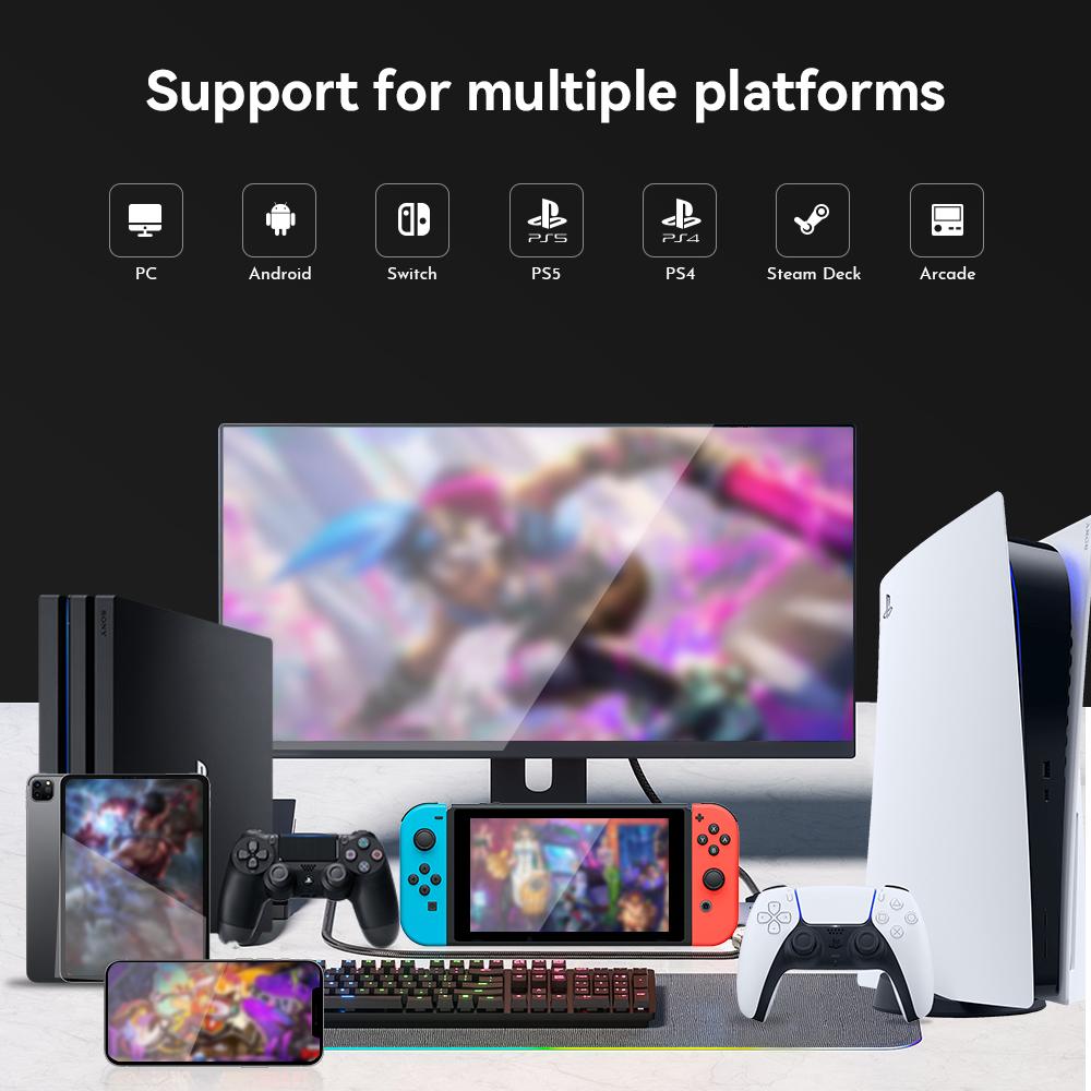 Haute42 T12 Pro V2 RGB Cosmox Hautepad Arcade Joystick Controller Haute Leverless Fighting Stick Fightstick All Button Gamepad