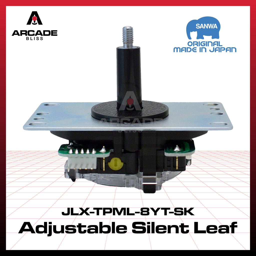 Sanwa JLX-TPML-8YT-SK Joystick Silent Lever Original Dengan 5 Pin Harness & Balltop Adjustable Silent Leaf Microswitch Made In Japan
