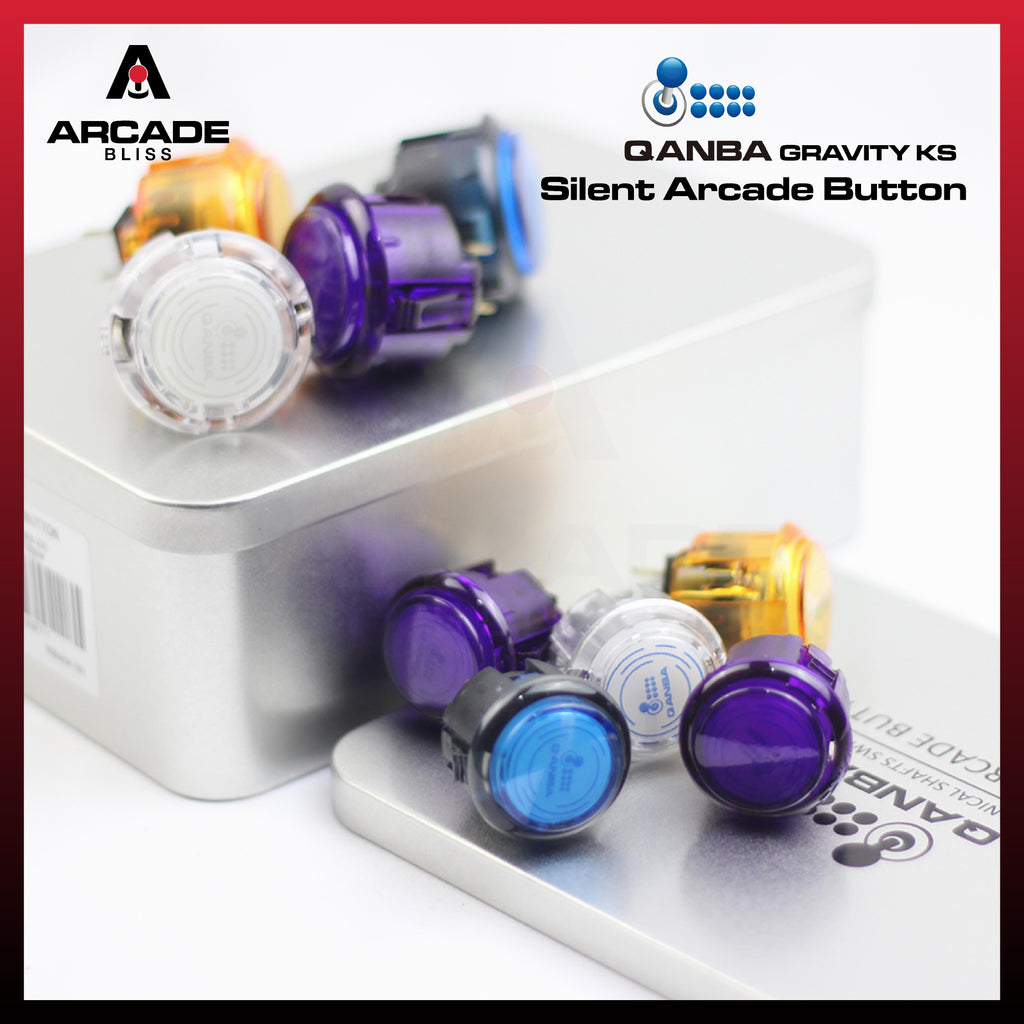 Qanba Gravity KS Mechanical Silent Arcade Stick Pushbutton 30mm 24mm Snap In Knob Dingdong Premium Original
