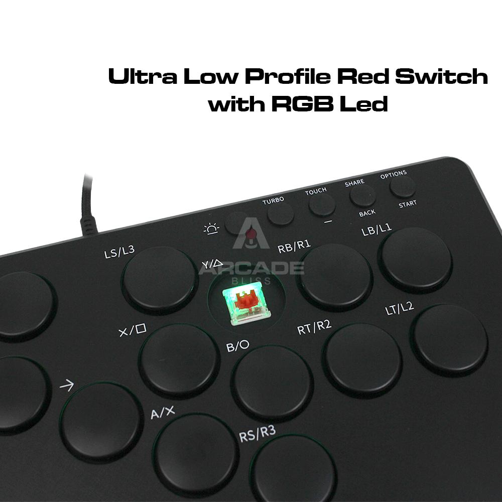 TOPWOLF HONSON HS-JOY200 SKY2040 Hitbox Large 30 x 20 Controller Arcade Fighting Leverless All Button OLED RGB for PC PS3 PS4 Switch Steam Android