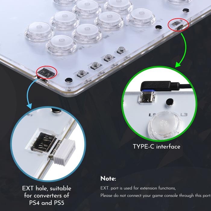 Booter 5 Cosmox Haute42 Booter5 Dongle PS4 PS5 Adapter for Hitbox Leverless Fightstick Controller Authenticator EXT Port USB Passthrough