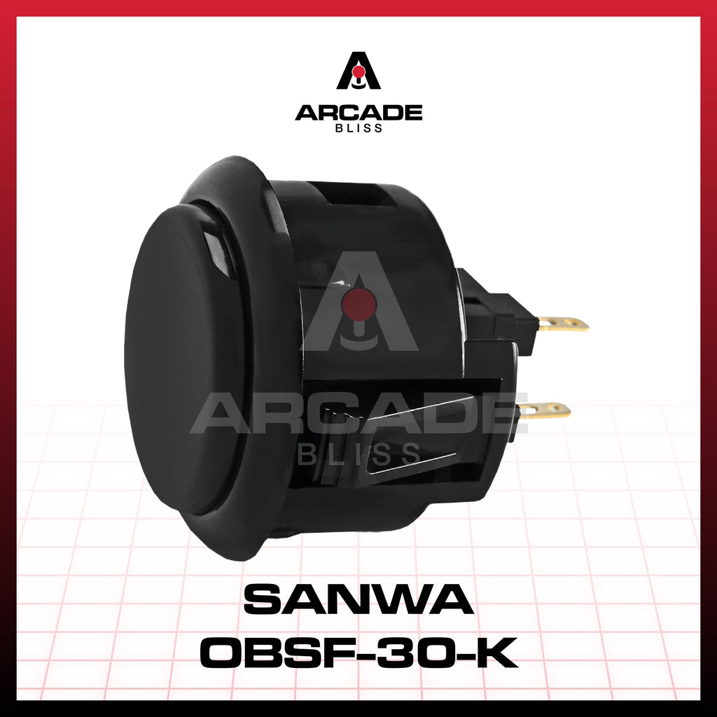 Original SANWA OBSF-30-W Push On Button 30mm Arcade Stick Fighting Controller Ding Dong Button