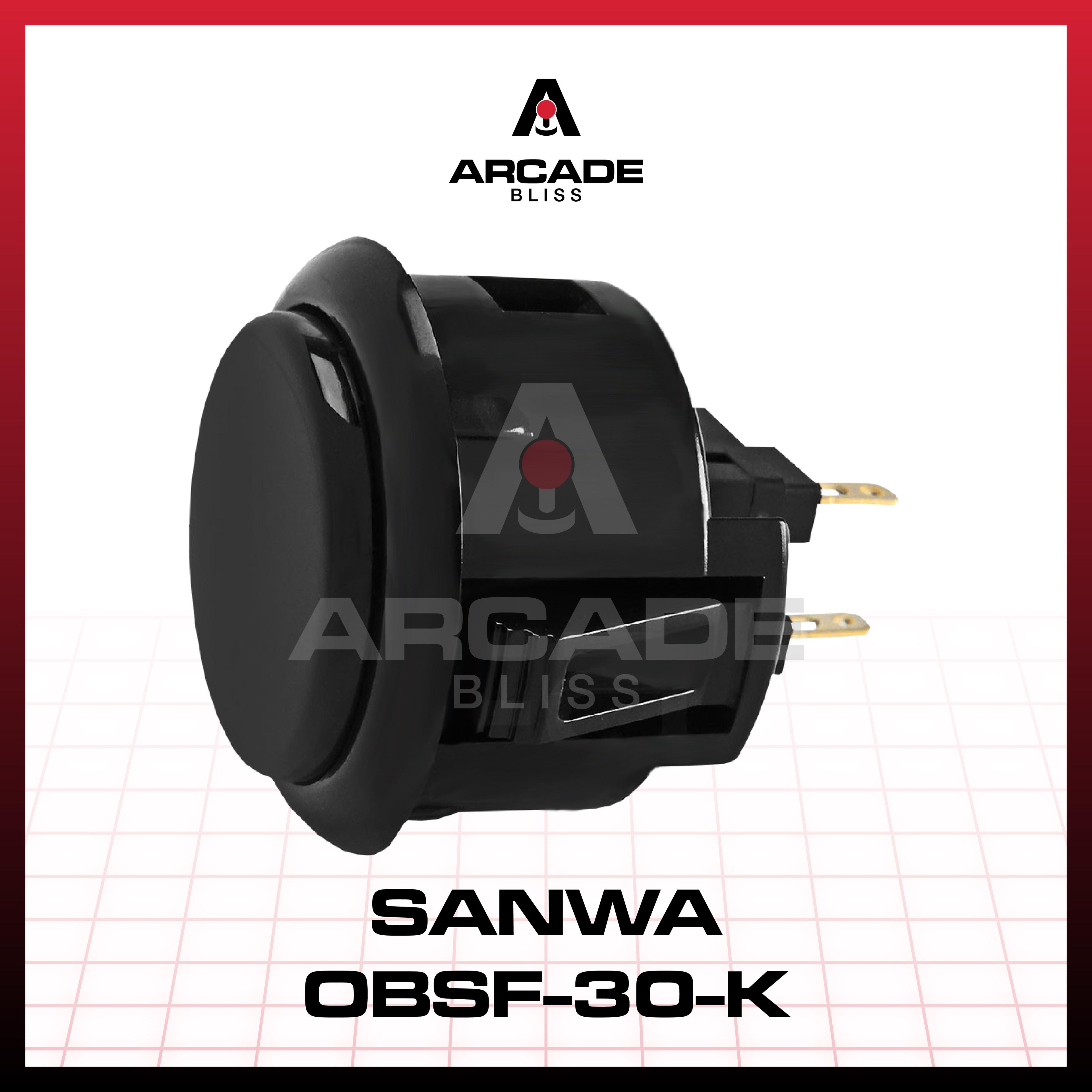 Original SANWA OBSF-30-W Push On Button 30mm Arcade Stick Fighting Controller Ding Dong Button