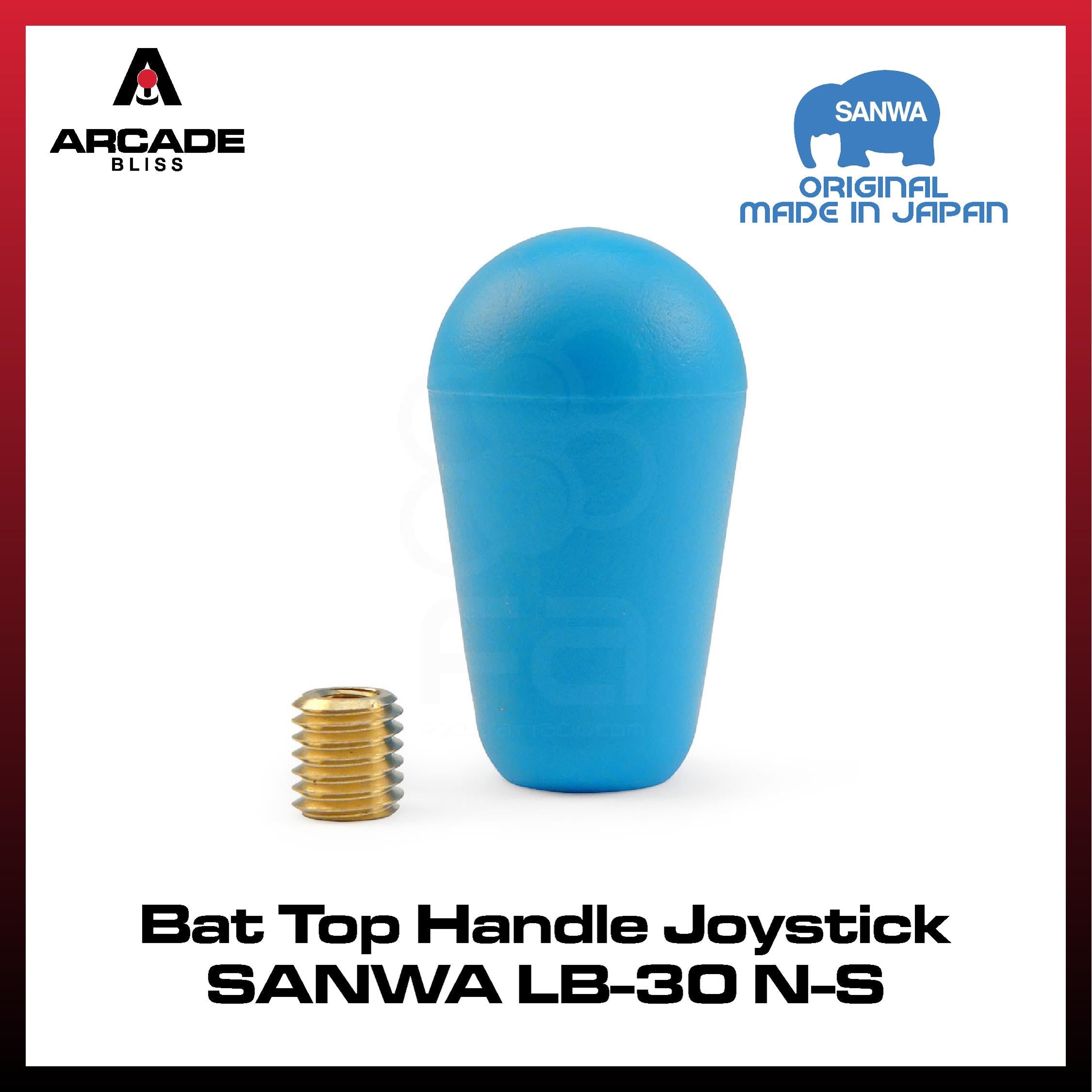 Sanwa LB-30 N-S Handle Battop White Putih Bat Top American Style Arcade Stick Controller Accesories Original Japan