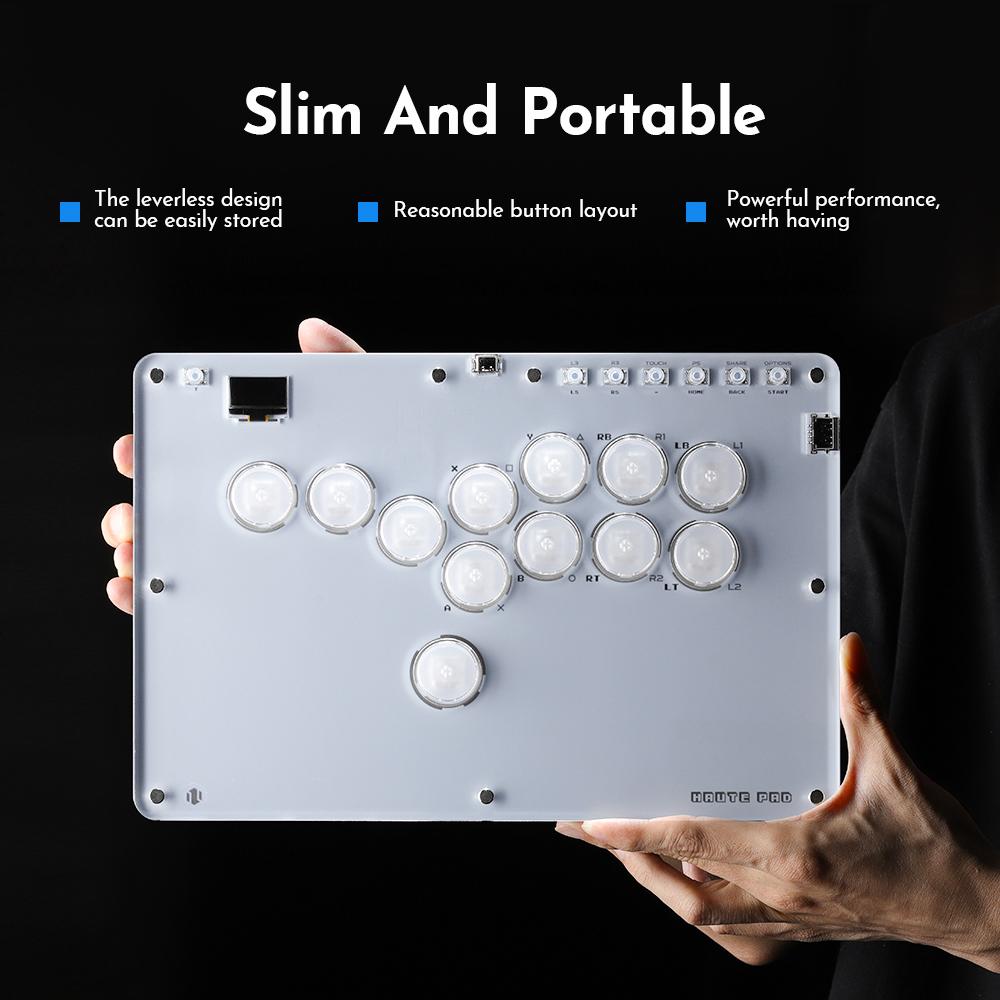 Haute42 T12 Pro V2 RGB Cosmox Hautepad Arcade Joystick Controller Haute Leverless Fighting Stick Fightstick All Button Gamepad