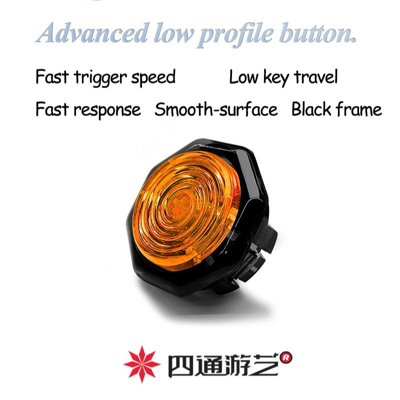SiTong ST-L2 Arcade Button Hexagonal Low Profile Silent Mechanical PC Black Housing Joystick Button Hitbox Fighting Game 30mm 24mm Arcade Stick Controller