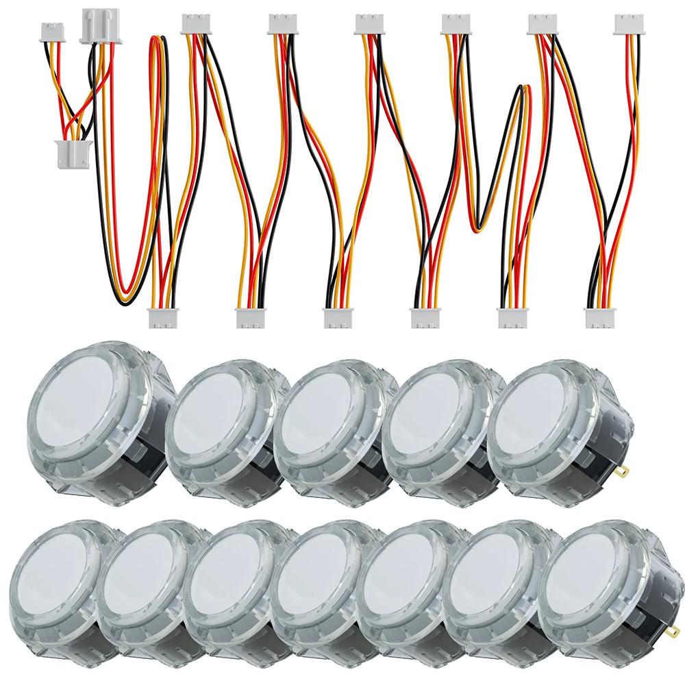 Qanba Gravity KS RGB LED Illuminated Silent Arcade Button Stick Pushbutton Built in IC 30mm 24mm Snap In Knob Dingdong Premium Original