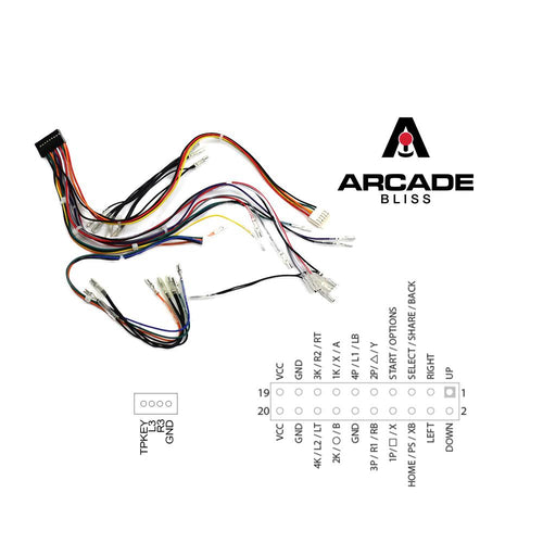 Arbliss Fighting Board Cable Set Harness DIY Arcade Stick Cable Set Arcade Stick