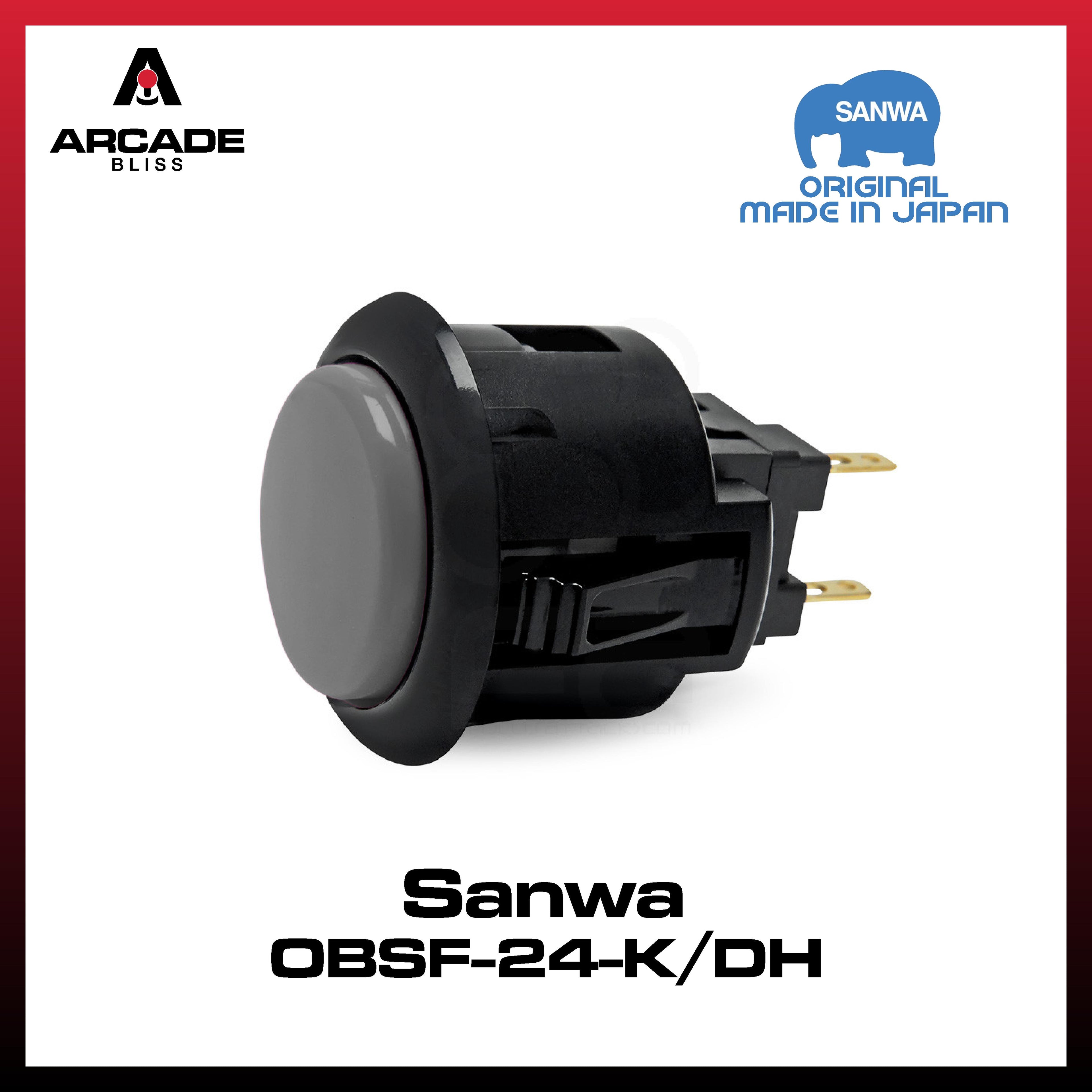Original SANWA OBSF-24-Y Push On Button 24mm Arcade Stick Fighting Controller Ding Dong Button