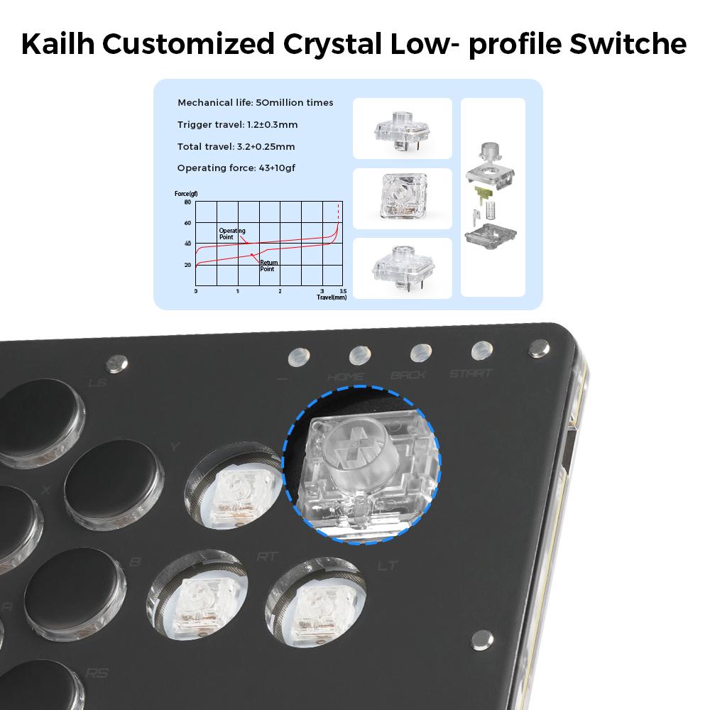 Haute42 T16 PU Leather Texture RGB Cosmox Hautepad Arcade Joystick Controller Haute Leverless Fighting Stick Fightstick All Button Gamepad