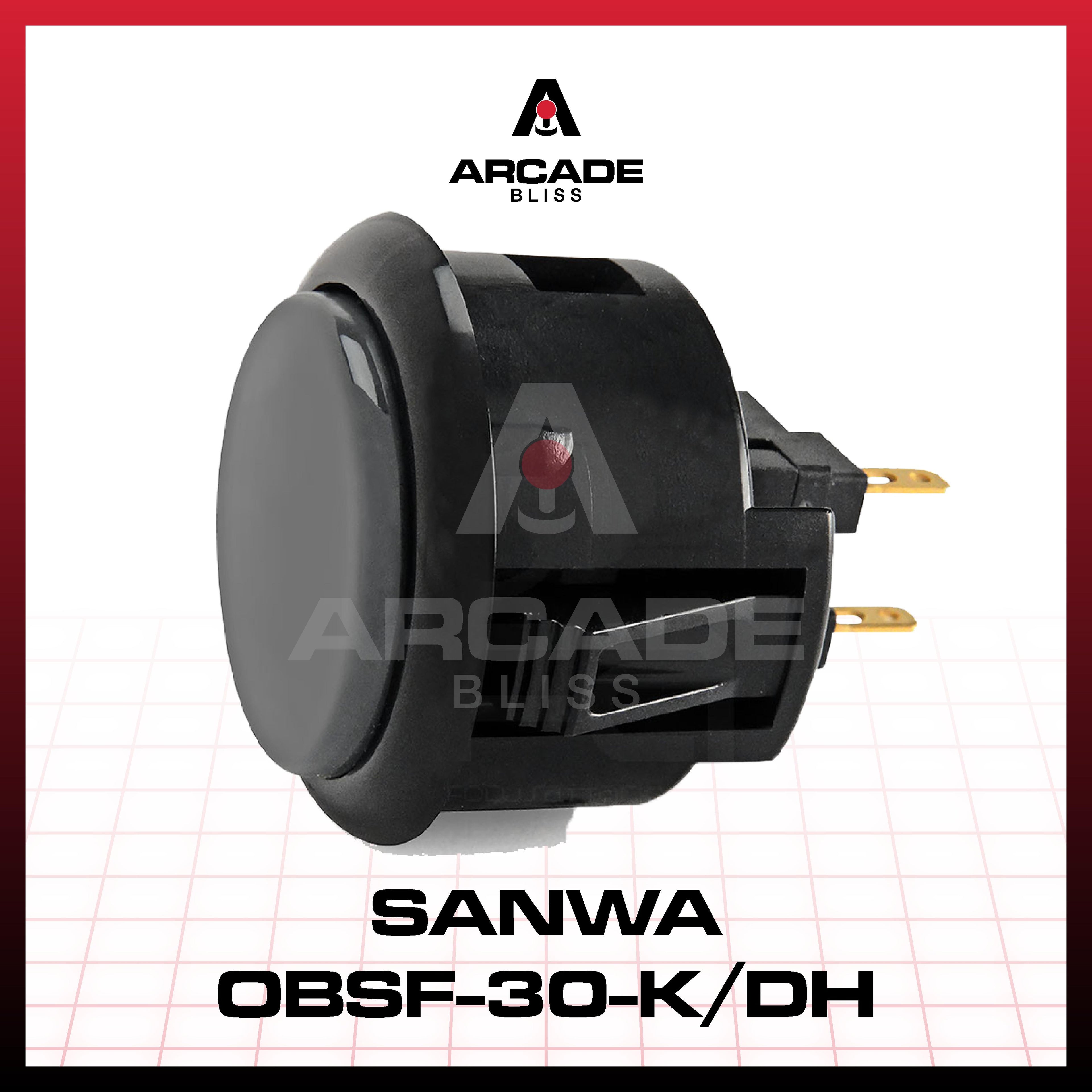 Original SANWA OBSF-30-W Push On Button 30mm Arcade Stick Fighting Controller Ding Dong Button