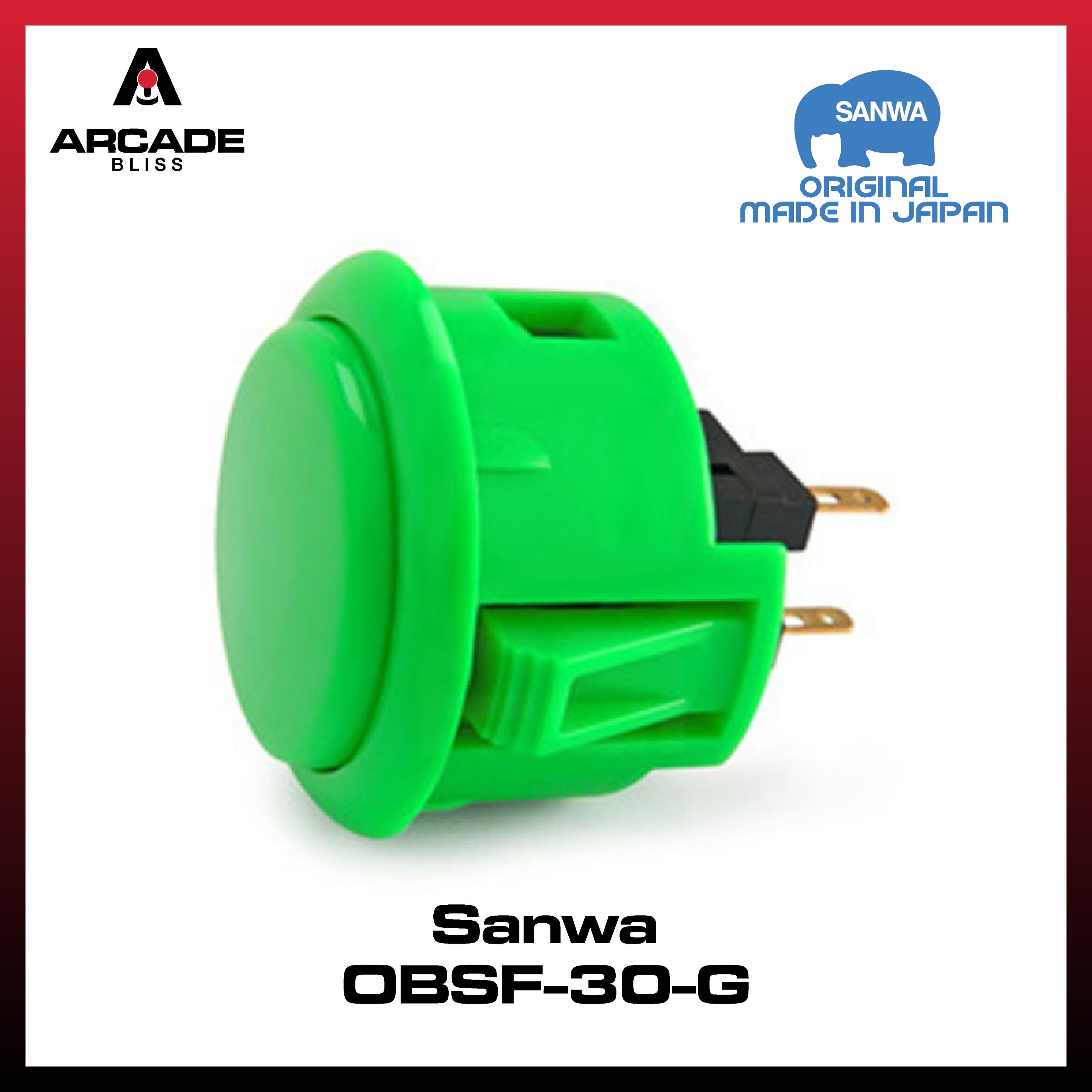 Original SANWA OBSF-30-W Push On Button 30mm Arcade Stick Fighting Controller Ding Dong Button