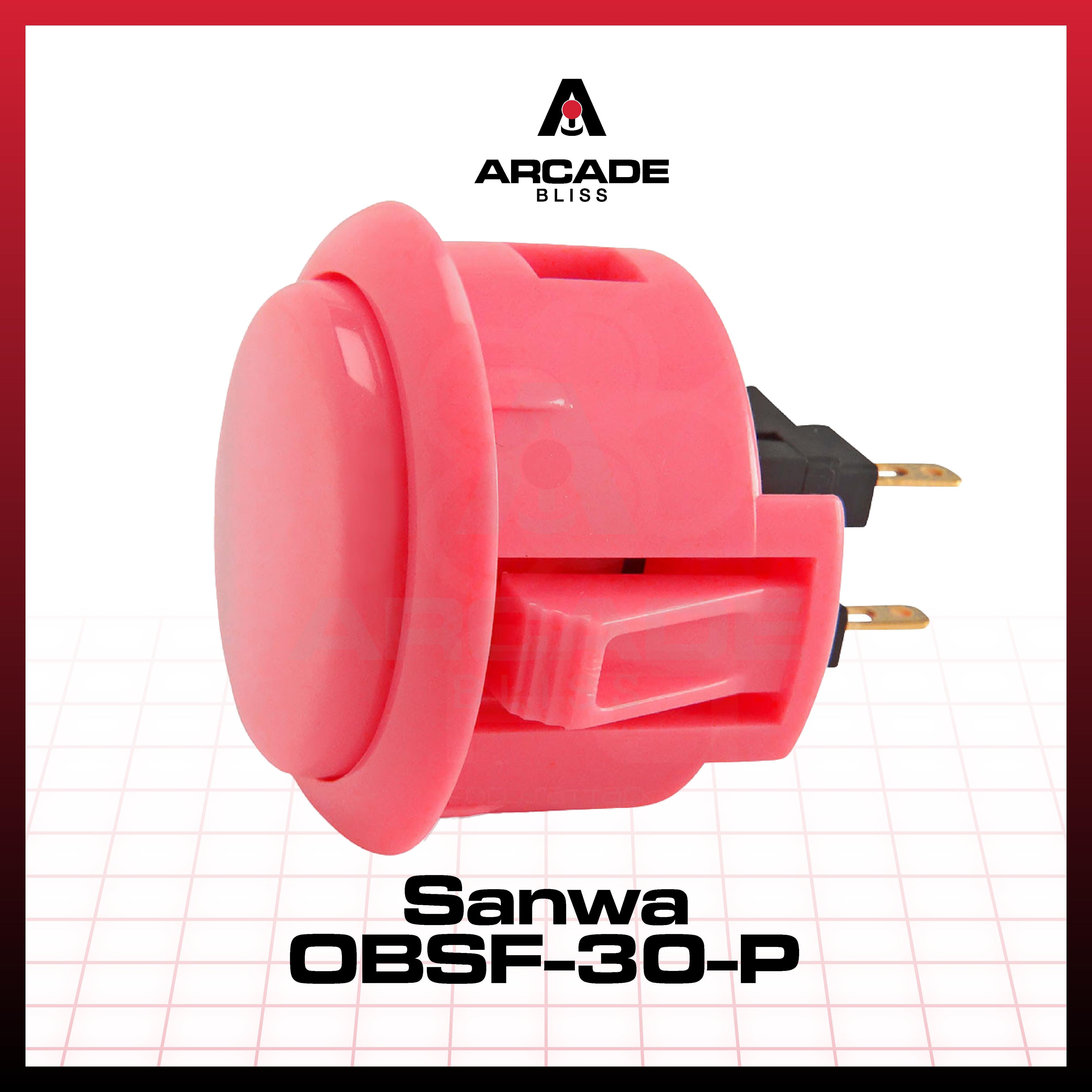 Original SANWA OBSF-30-W Push On Button 30mm Arcade Stick Fighting Controller Ding Dong Button