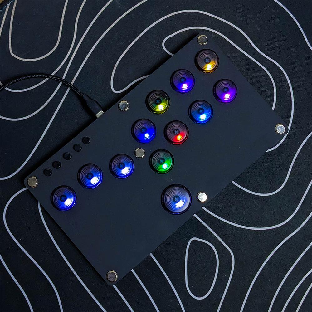 HB22 Leverless Arcade Controller Flatbox Low Profile RGB Fight Stick for PC Andoid PS3 PS4 Switch Mini Hitbox