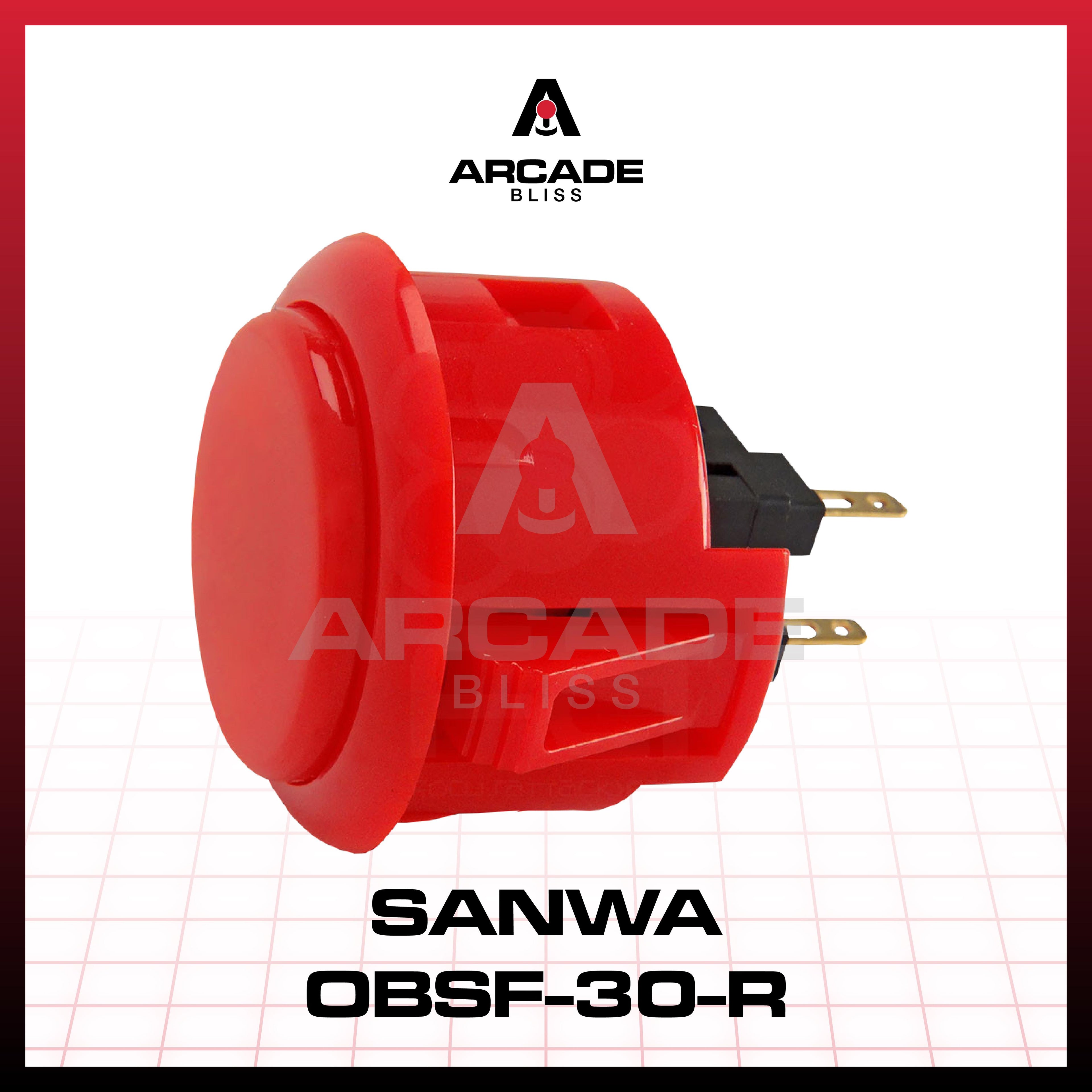 Original SANWA OBSF-30-W Push On Button 30mm Arcade Stick Fighting Controller Ding Dong Button