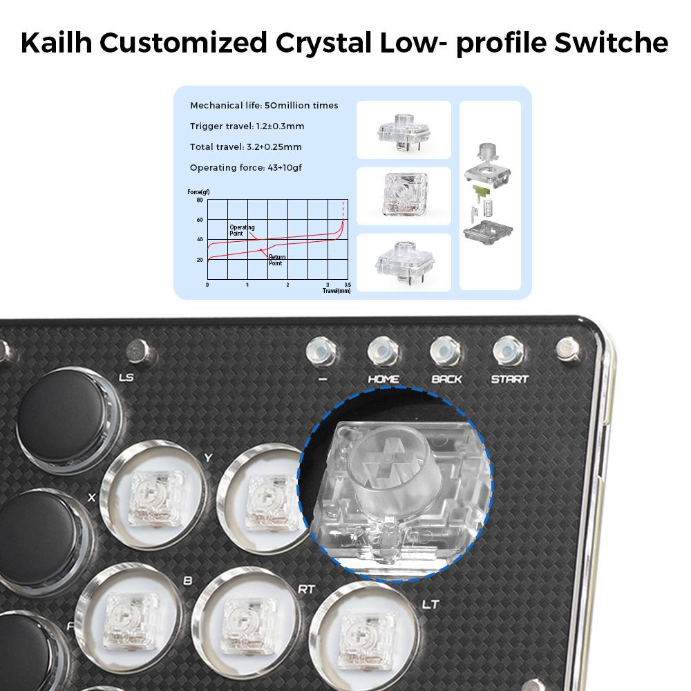Haute42 T16 Texture RGB Cosmox Hautepad Arcade Joystick Controller Haute Leverless Fighting Stick Fightstick All Button Gamepad