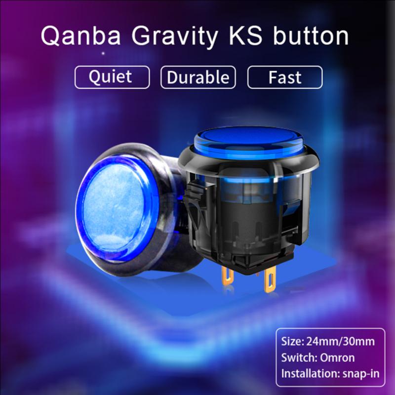 Qanba Gravity KS Mechanical Silent Arcade Stick Pushbutton 30mm 24mm Snap In Knob Dingdong Premium Original