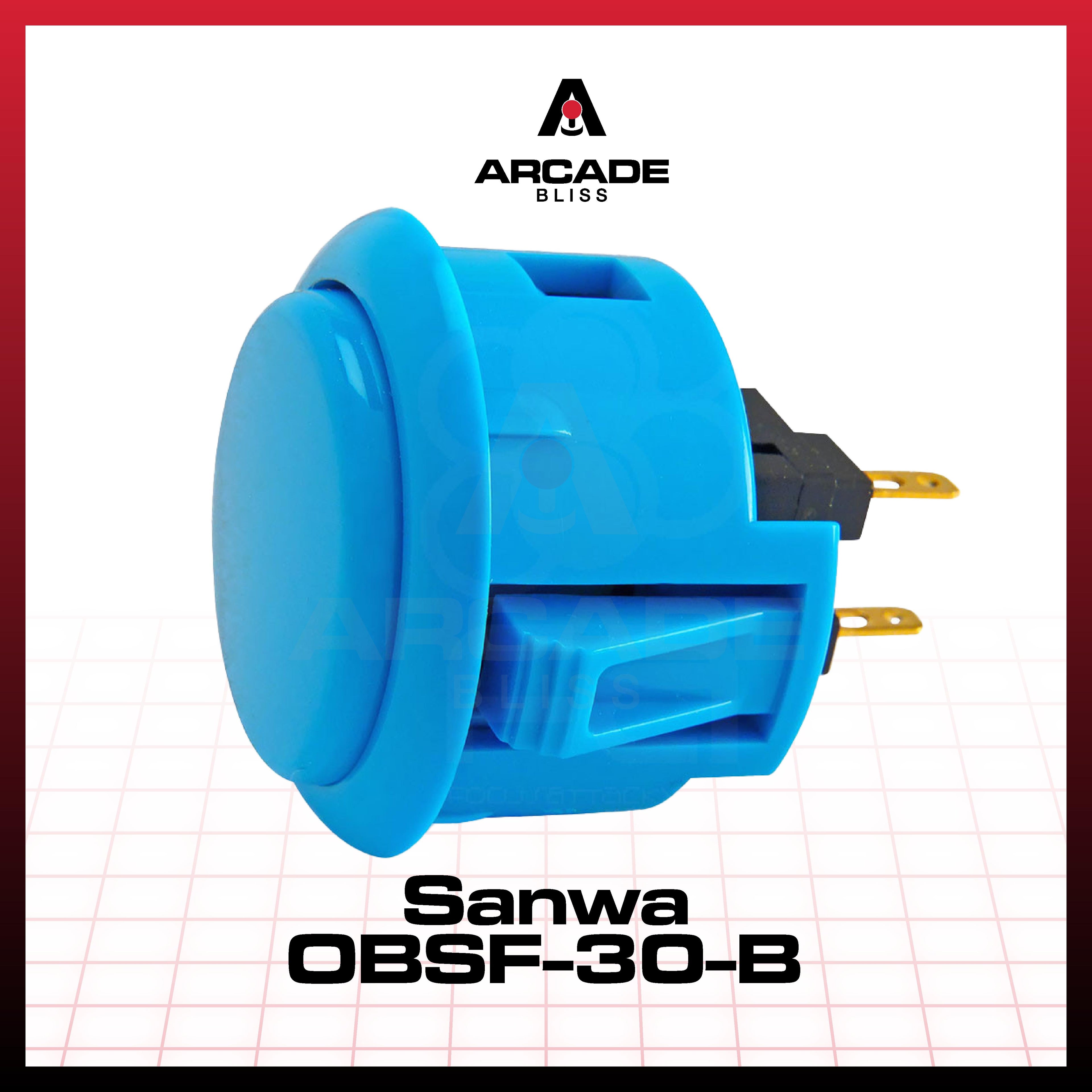 Original SANWA OBSF-30-W Push On Button 30mm Arcade Stick Fighting Controller Ding Dong Button