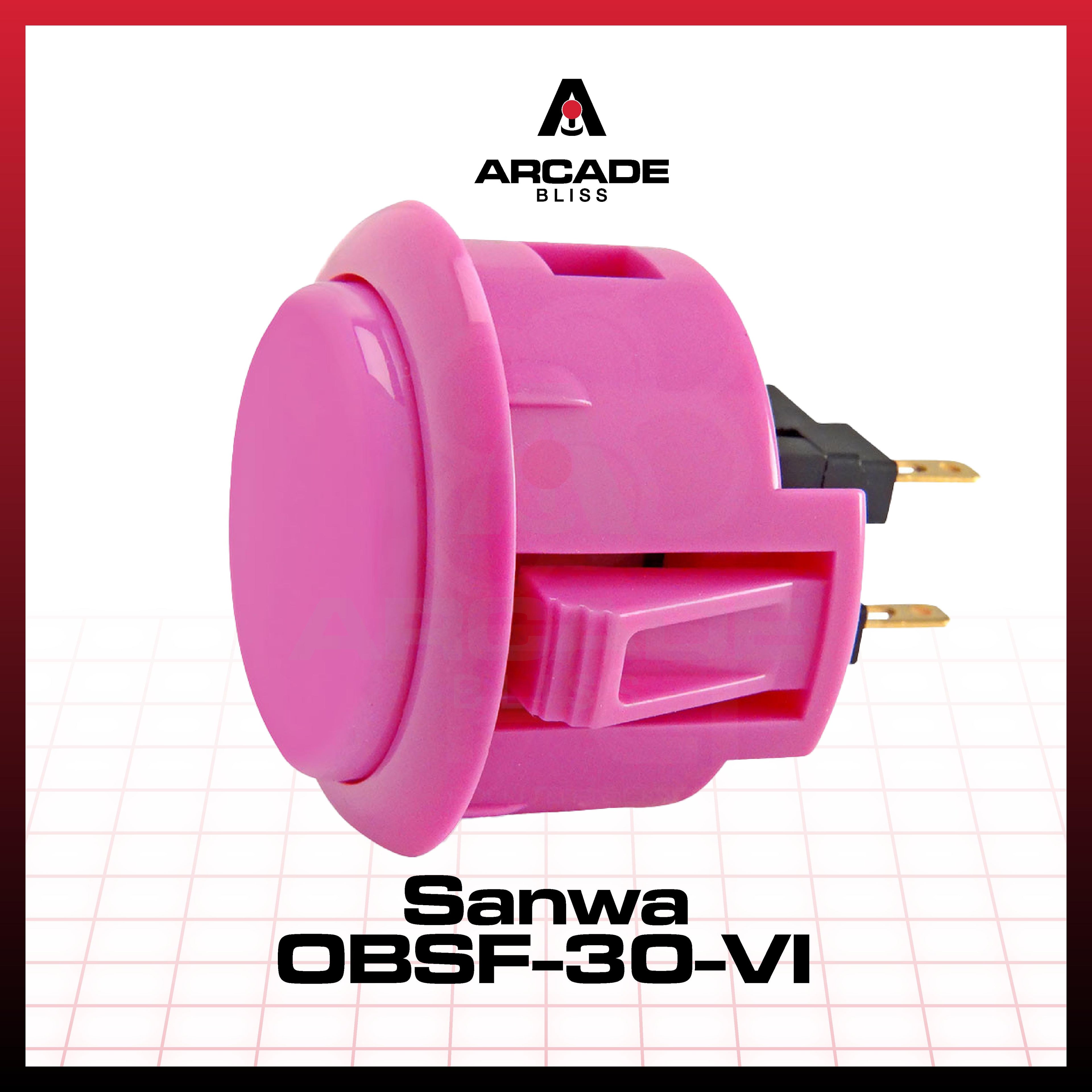 Original SANWA OBSF-30-W Push On Button 30mm Arcade Stick Fighting Controller Ding Dong Button