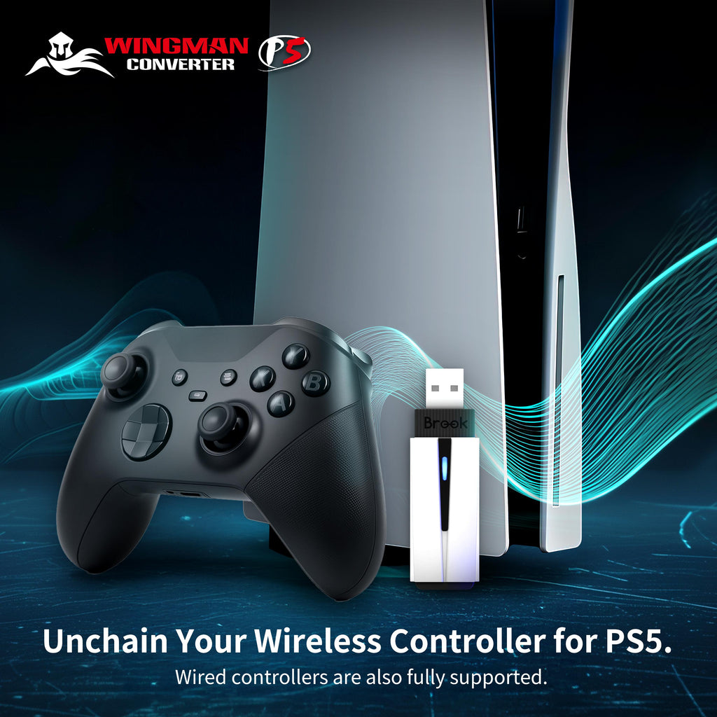 Brook Wingman P5 PC PS4 PS5 Playstation 5 Wireless Wired Converter Controller Adapter Low Latency