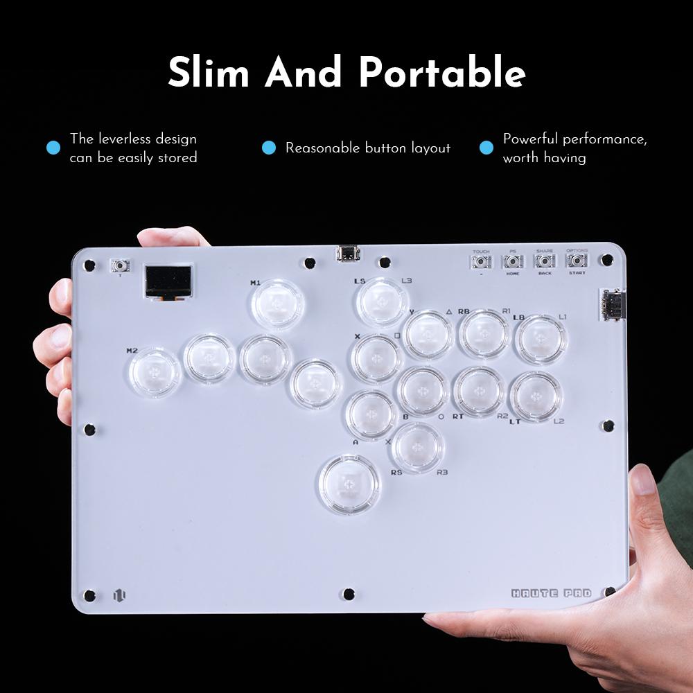 Haute42 R16 R Series Button Rim White Comsox Haute Pad Arcade Joystick Hitbox Controller Leverless Arcade Controller For PC PS5 Xbox Fighting Stick Fightstick