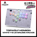 TOPWOLF HONSON T16 White Arcade Fighting Leverless Controller All Button OLED RGB