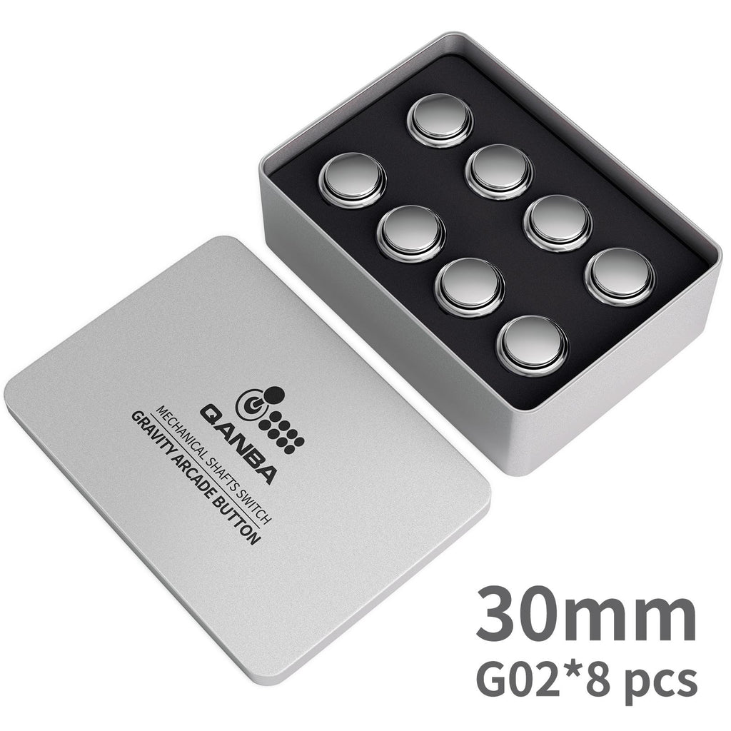 Qanba Gravity KS Metallic Mechanical Silent Arcade Stick Pushbutton 30mm 24mm Snap In Knob Dingdong Premium Original - Blue Metallic, 30mm