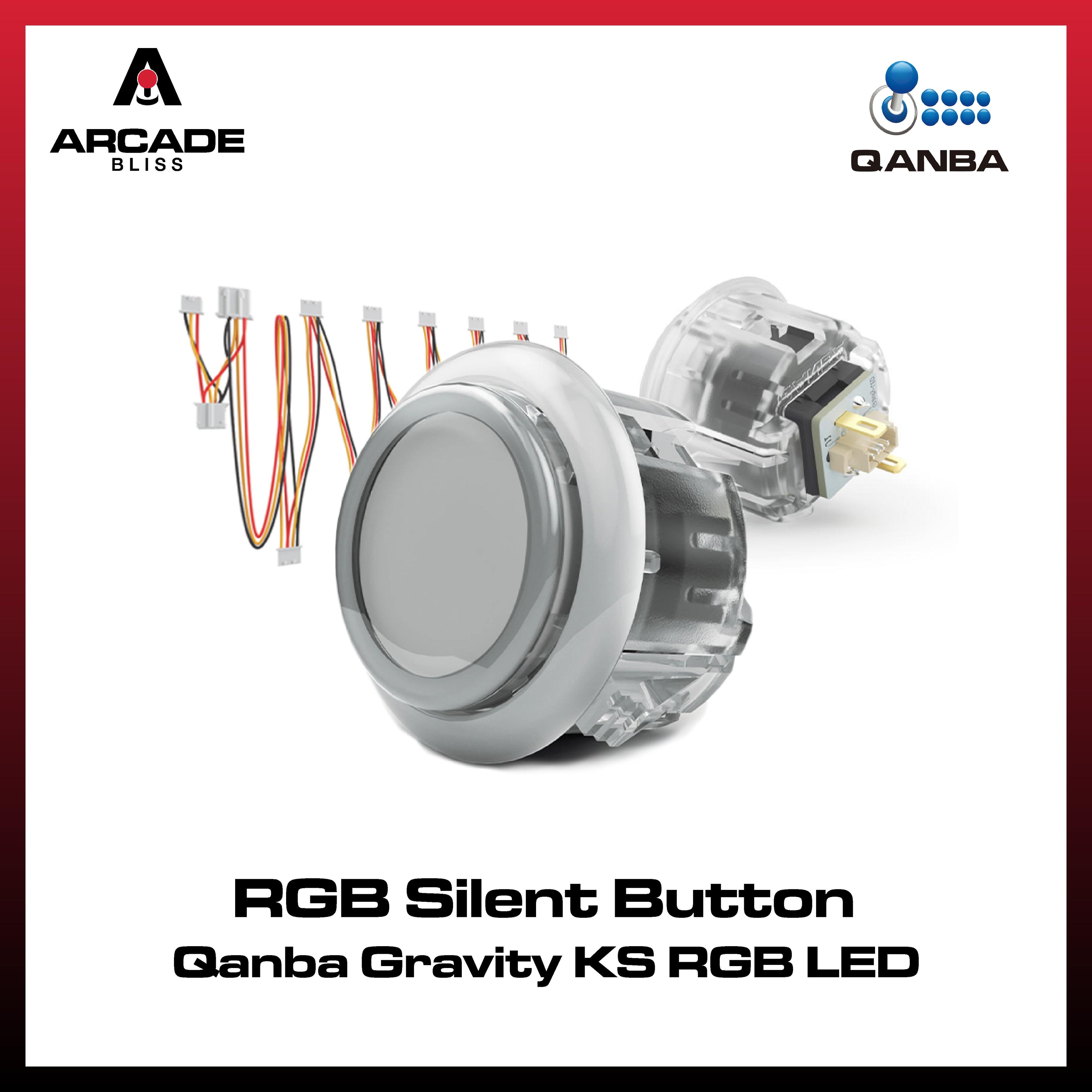 Qanba Gravity KS RGB LED Illuminated Silent Arcade Button Stick Pushbutton Built in IC 30mm 24mm Snap In Knob Dingdong Premium Original