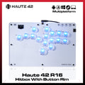 Haute42 R16 R Series Button Rim White Comsox Haute Pad Arcade Joystick Hitbox Controller Leverless Arcade Controller For PC PS5 Xbox Fighting Stick Fightstick