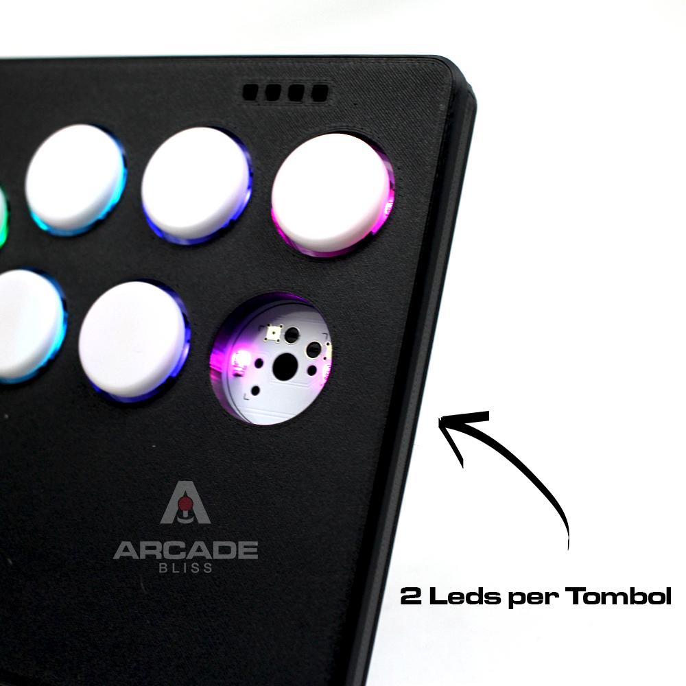 Flatbox Rev 5 RGB V2 Leverless Mini Hitbox Fighting Controller PS3 Switch PS4 Android PC All Button Arcade Stick Fightstick Gp2040-CE